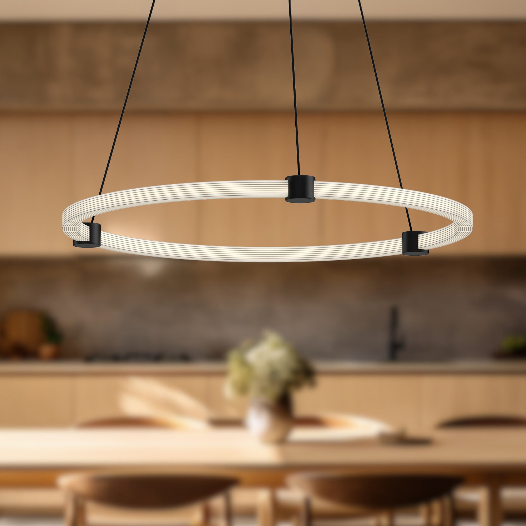Bruni 24-in Black LED Pendant