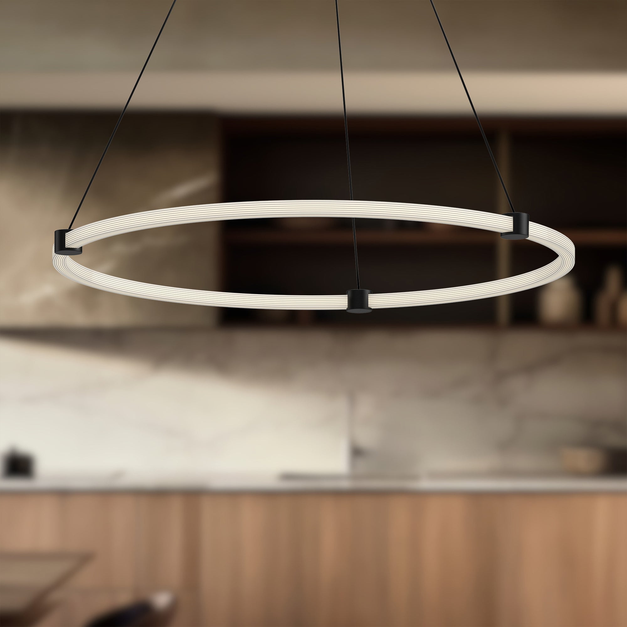 Bruni 32-in Black LED Pendant