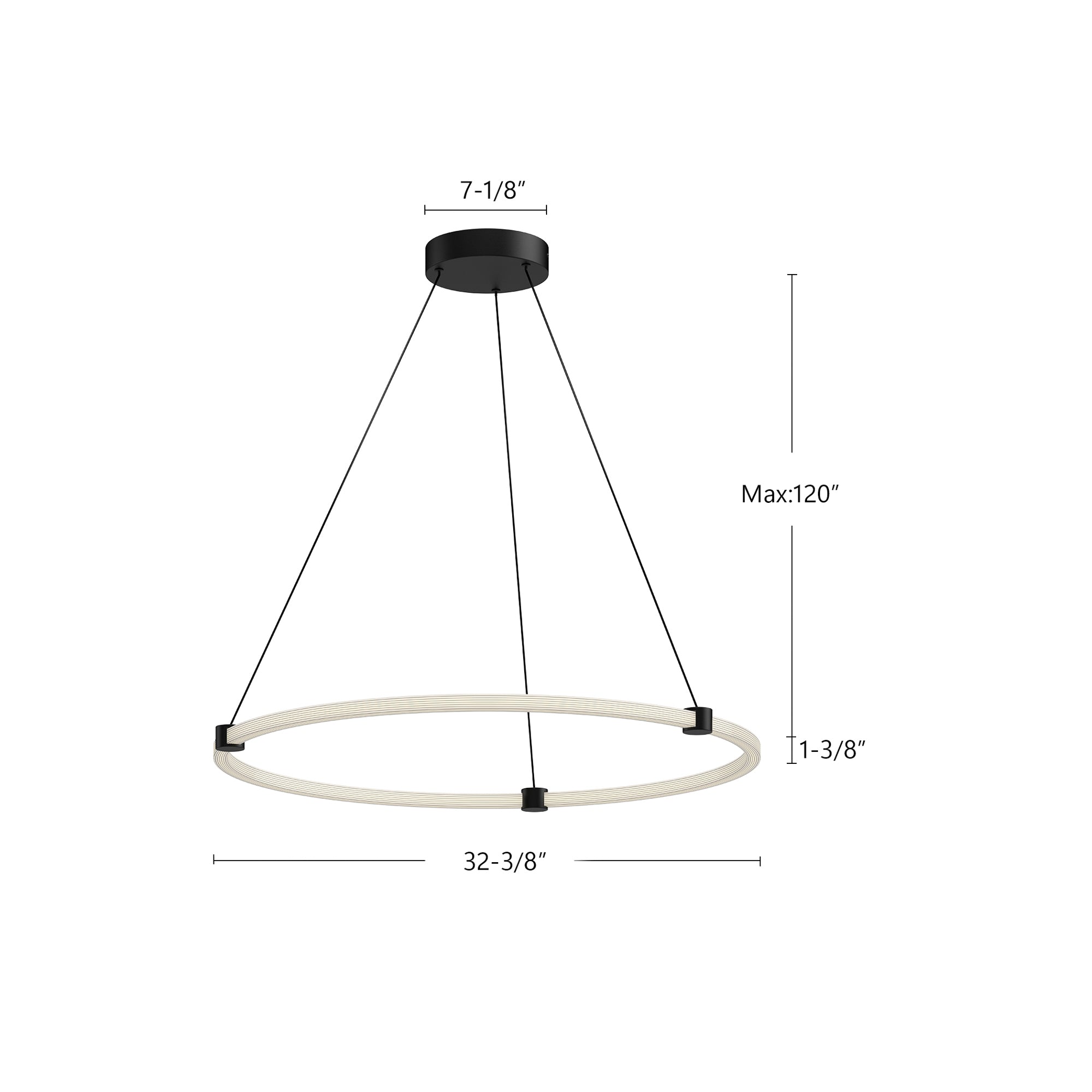 Bruni 32-in Black LED Pendant