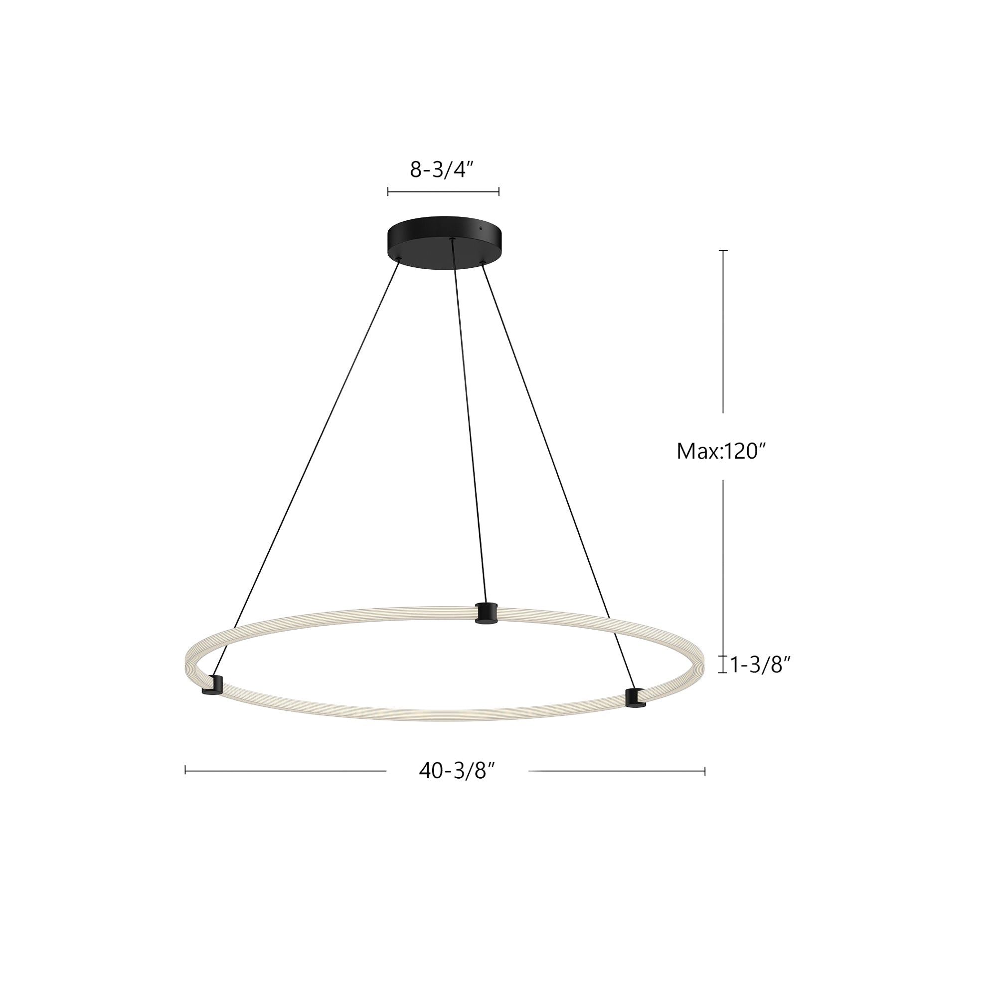 Bruni 40-in Black LED Pendant