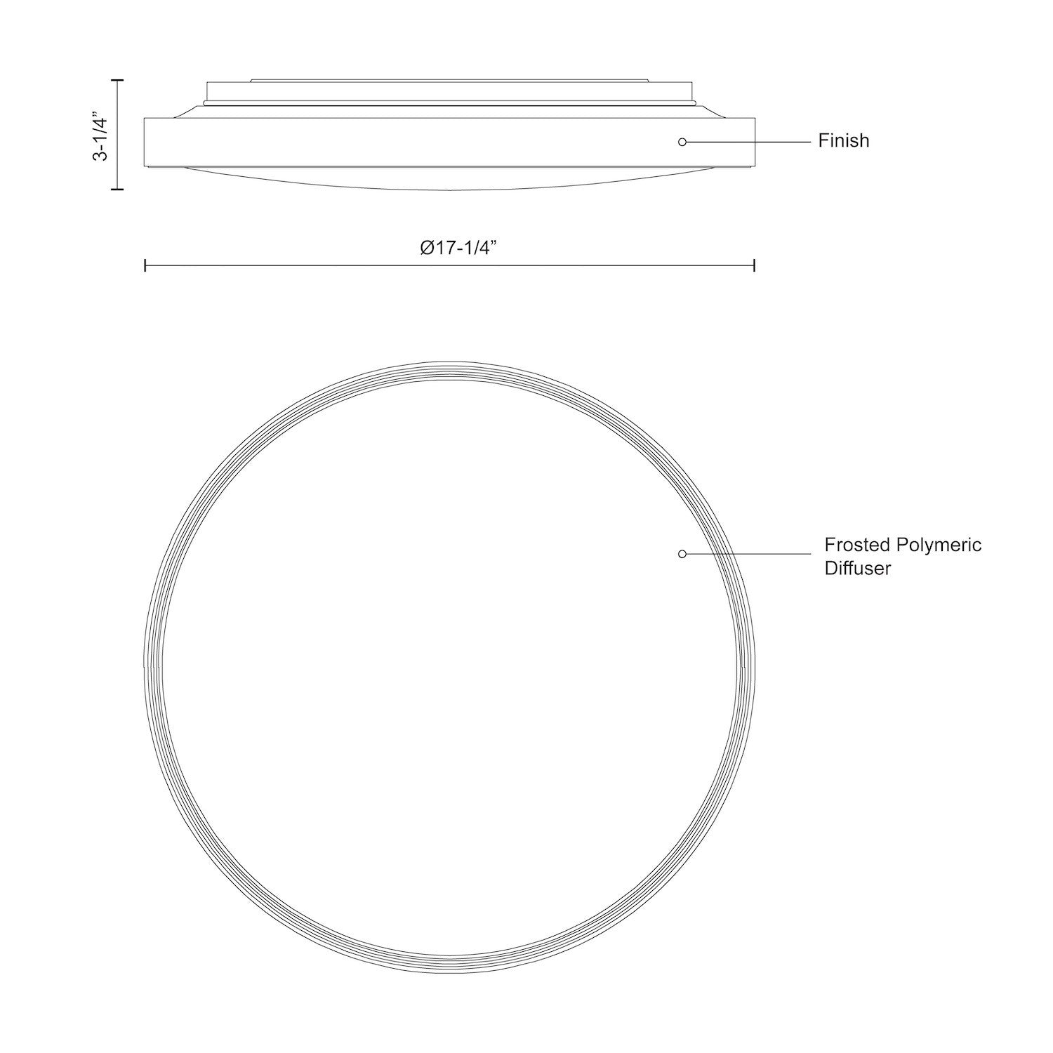 Brunswick 18-in Black LED Flush Mount