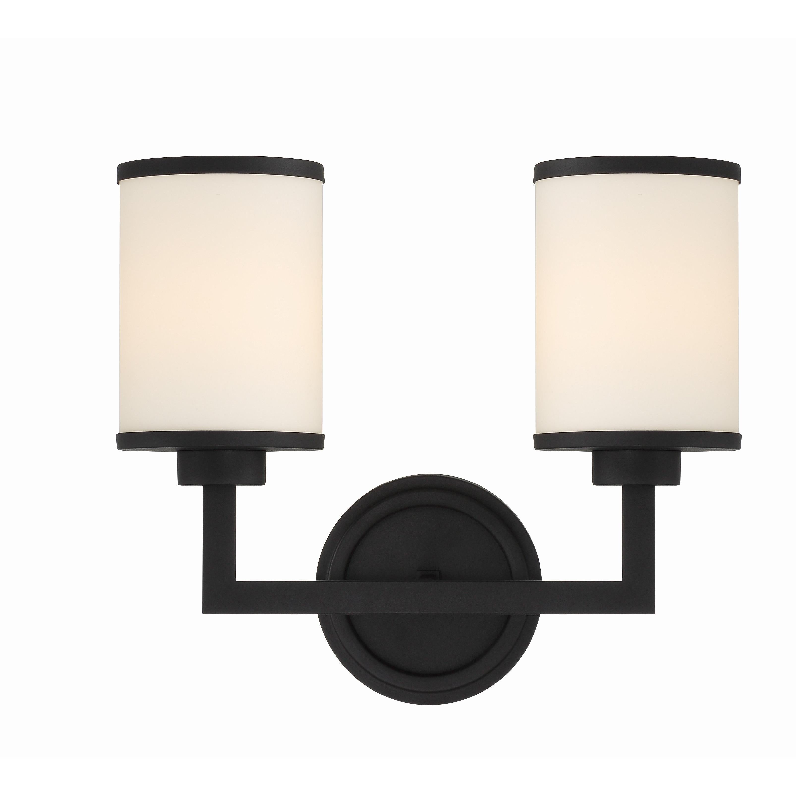 Crystorama Bryant BRY-8002-BF – 14.5 Inch – 2 Light – Sconce – Black Forged – Damp Rated