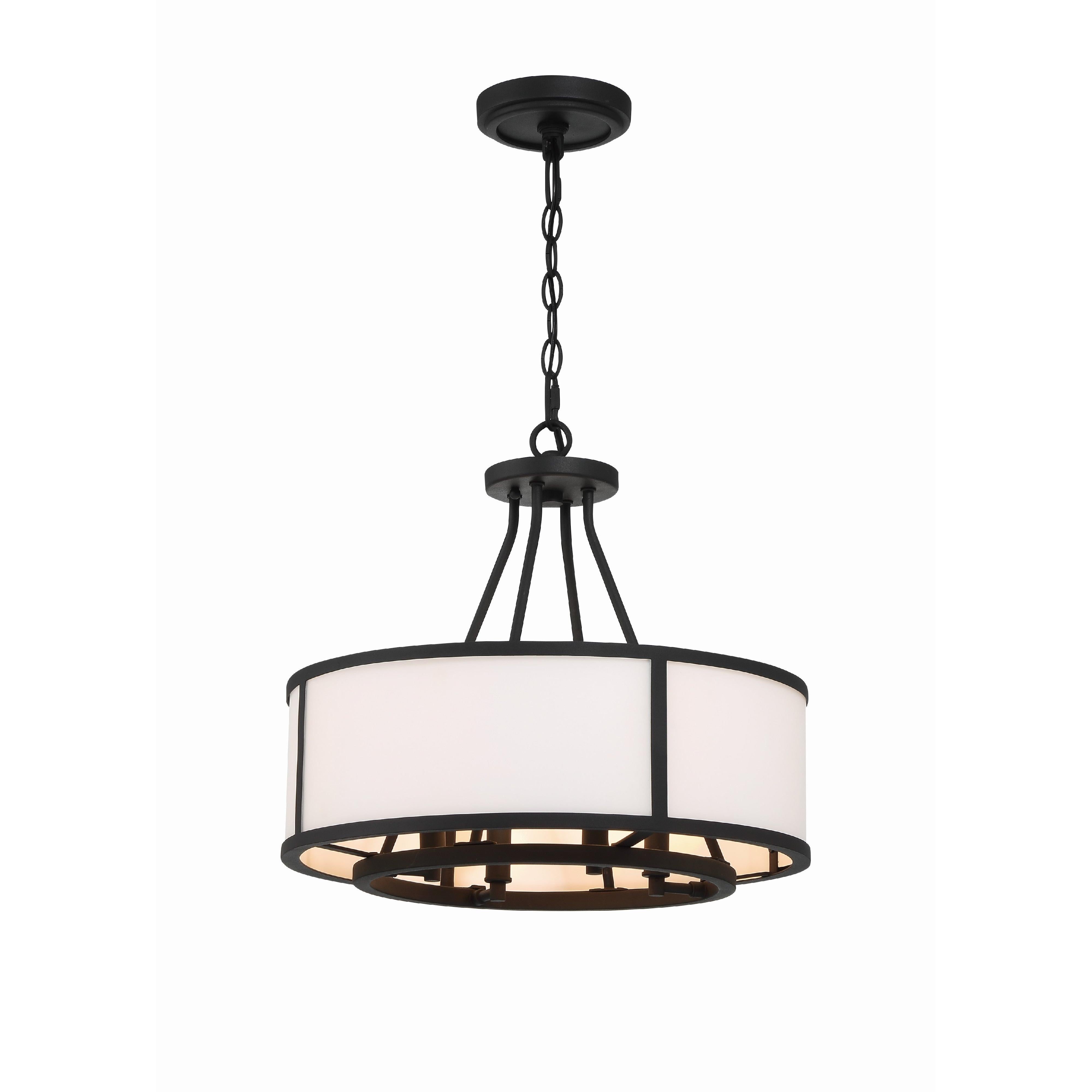 Crystorama Bryant BRY-8004-BF – 18 Inch – 4 Light – Chandelier – Black Forged – Damp Rated