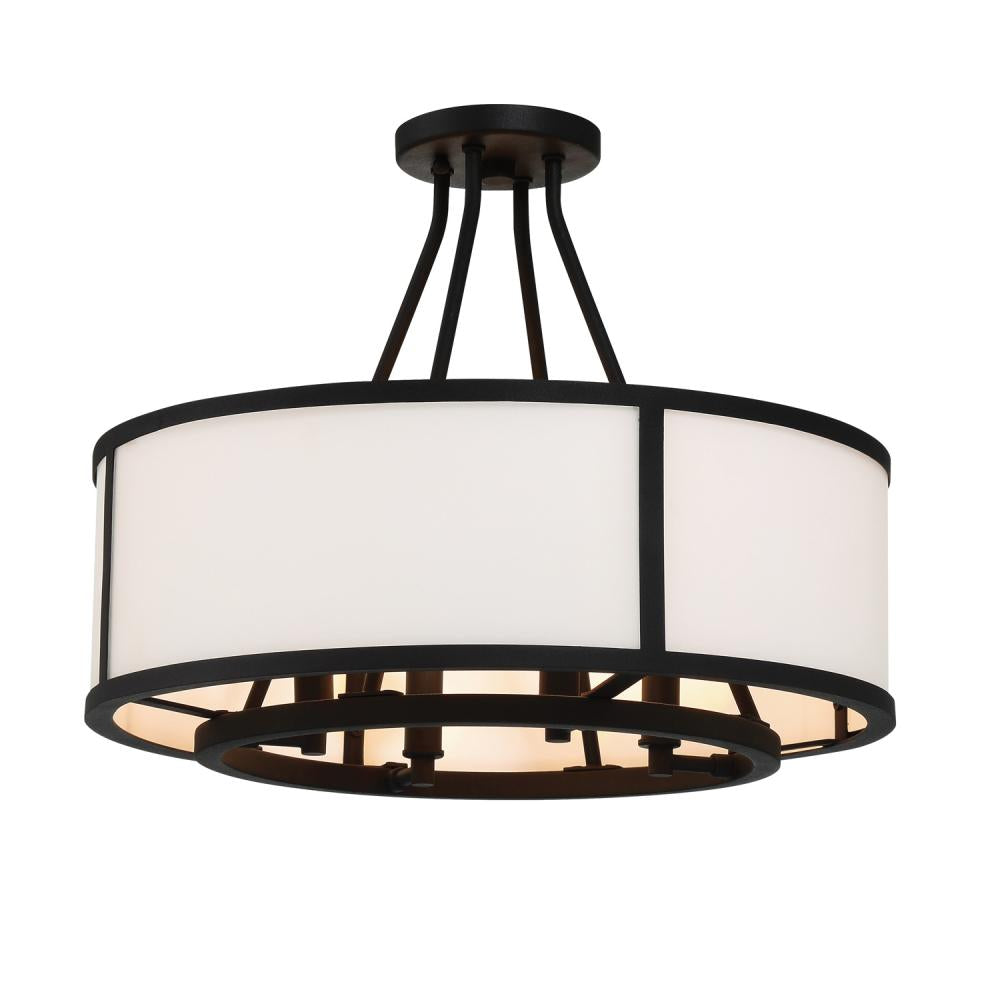 Crystorama Bryant 8004-BF_CEILING Vanity Light Fixture, UL Damp Rated, Black Forged