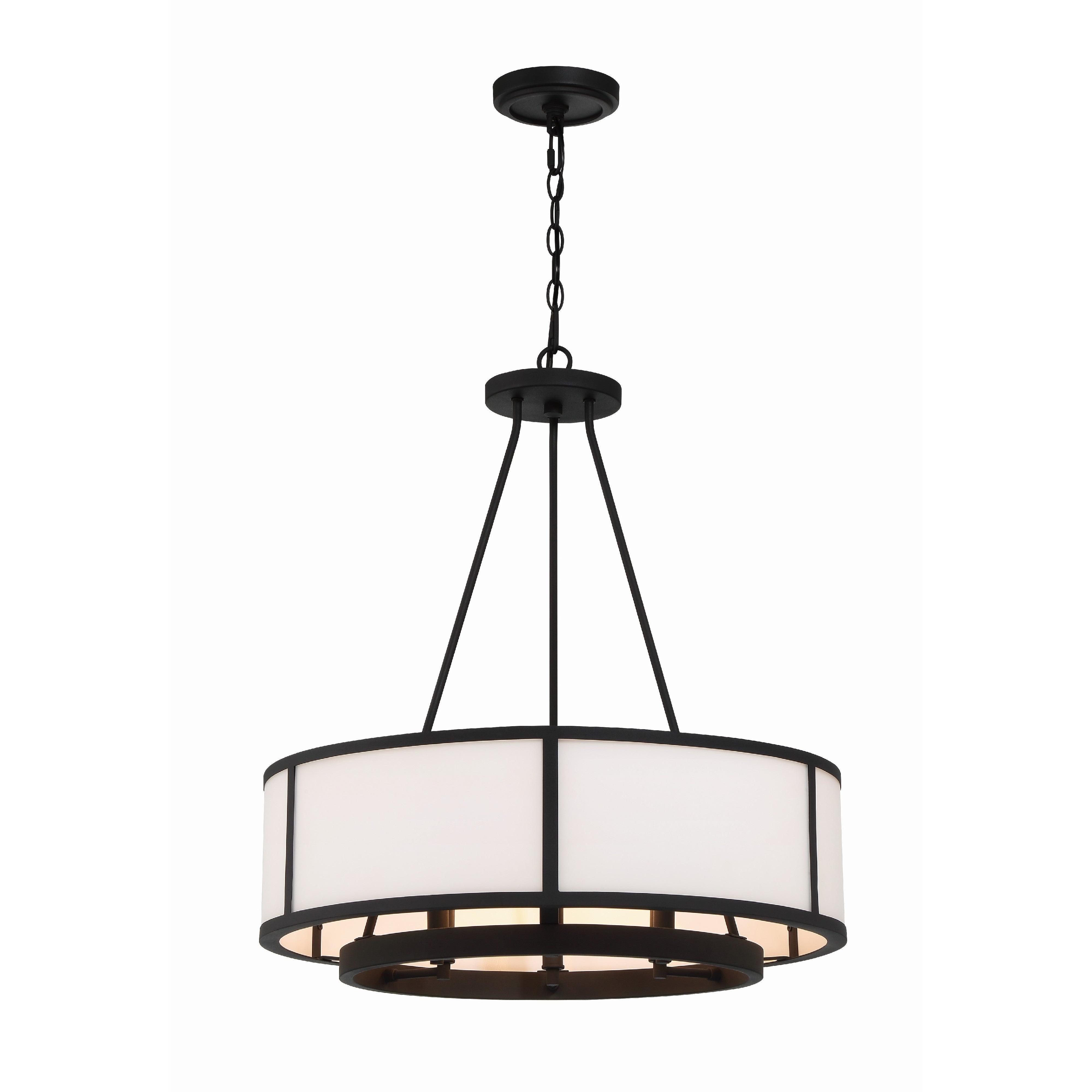 Crystorama Bryant BRY-8006-BF – 24 Inch – 6 Light – Chandelier – Black Forged – Damp Rated