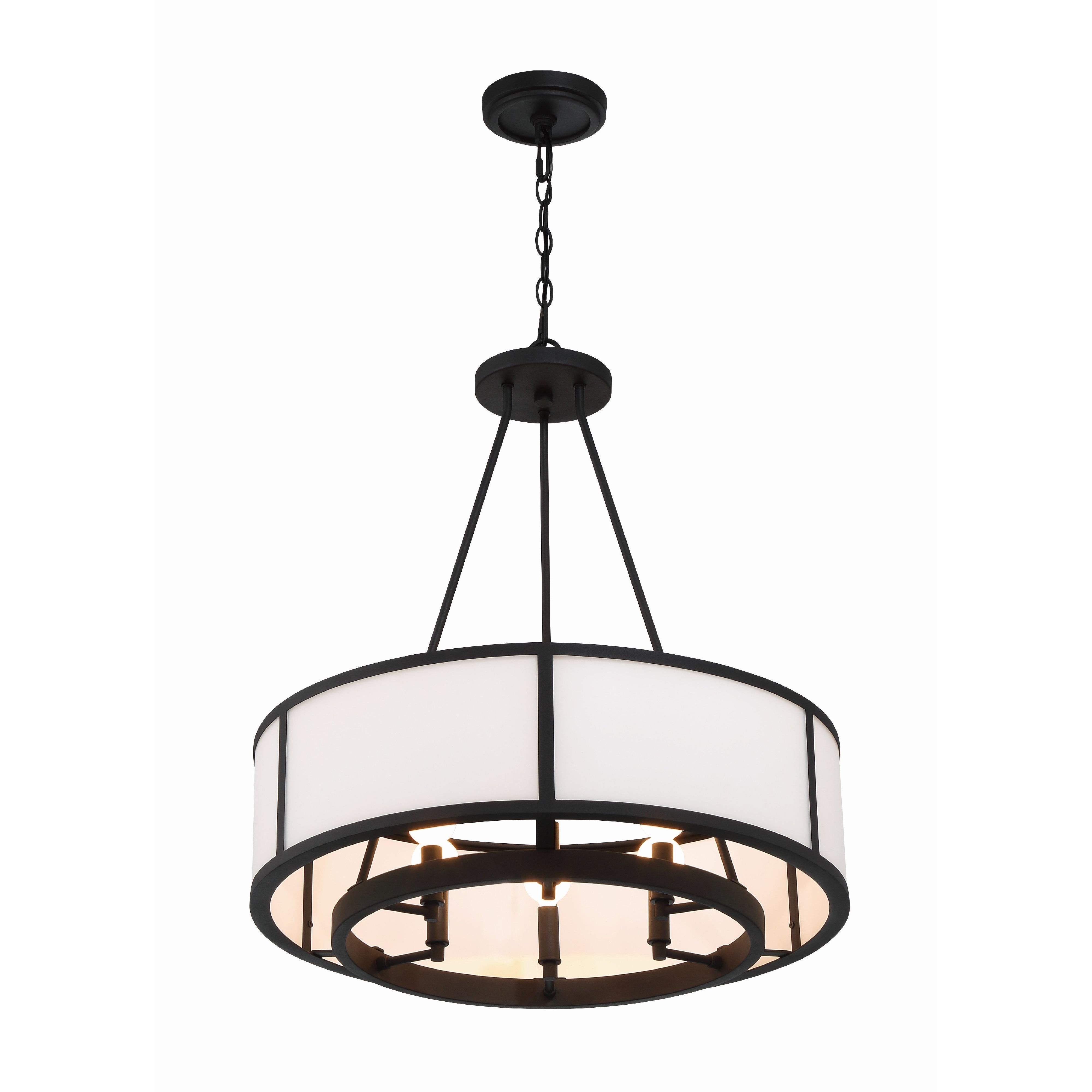 Crystorama Bryant BRY-8006-BF – 24 Inch – 6 Light – Chandelier – Black Forged – Damp Rated