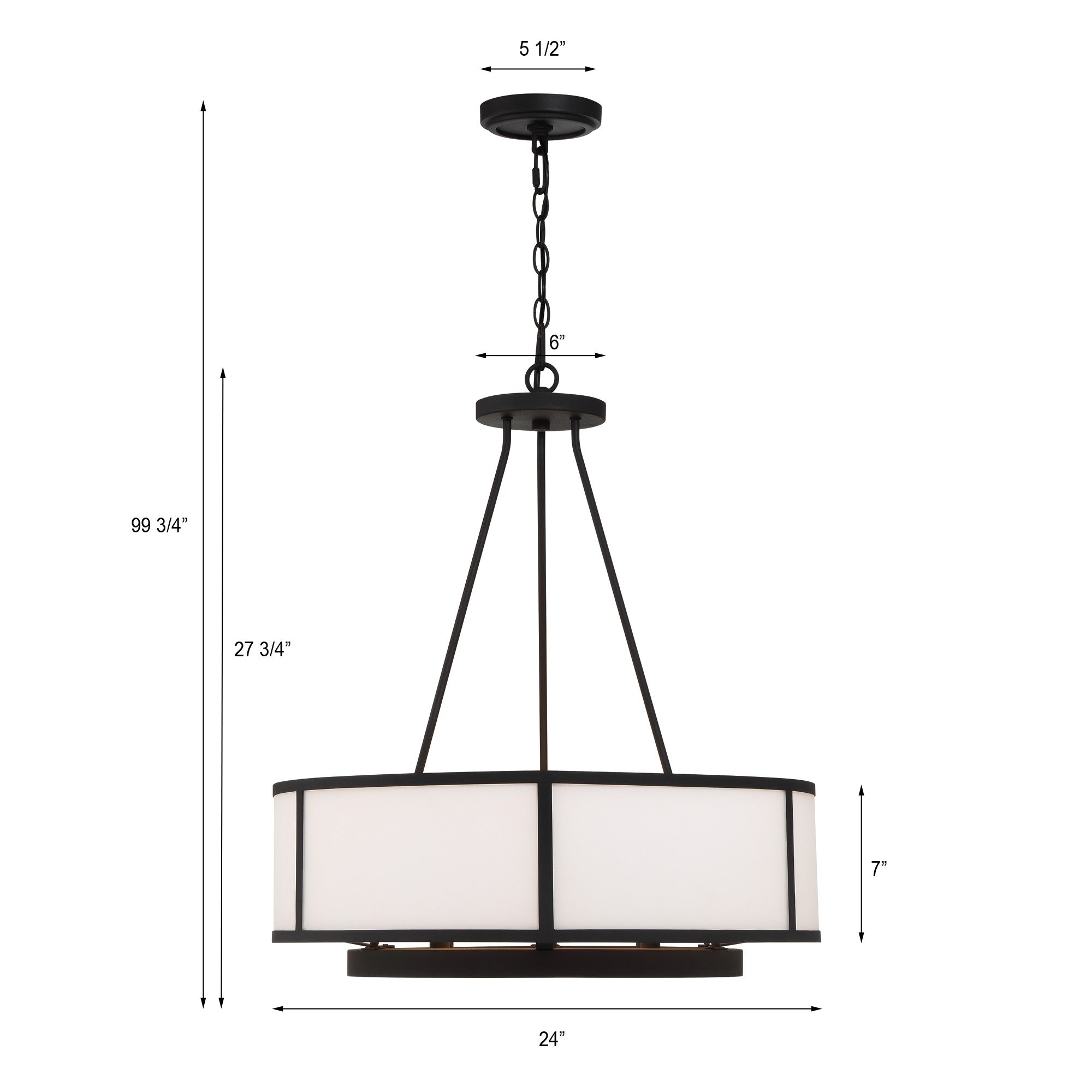 Crystorama Bryant BRY-8006-BF – 24 Inch – 6 Light – Chandelier – Black Forged – Damp Rated