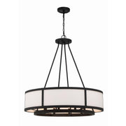 Crystorama Bryant BRY-8008-BF – 32 Inch – 8 Light – Chandelier – Black Forged – Damp Rated