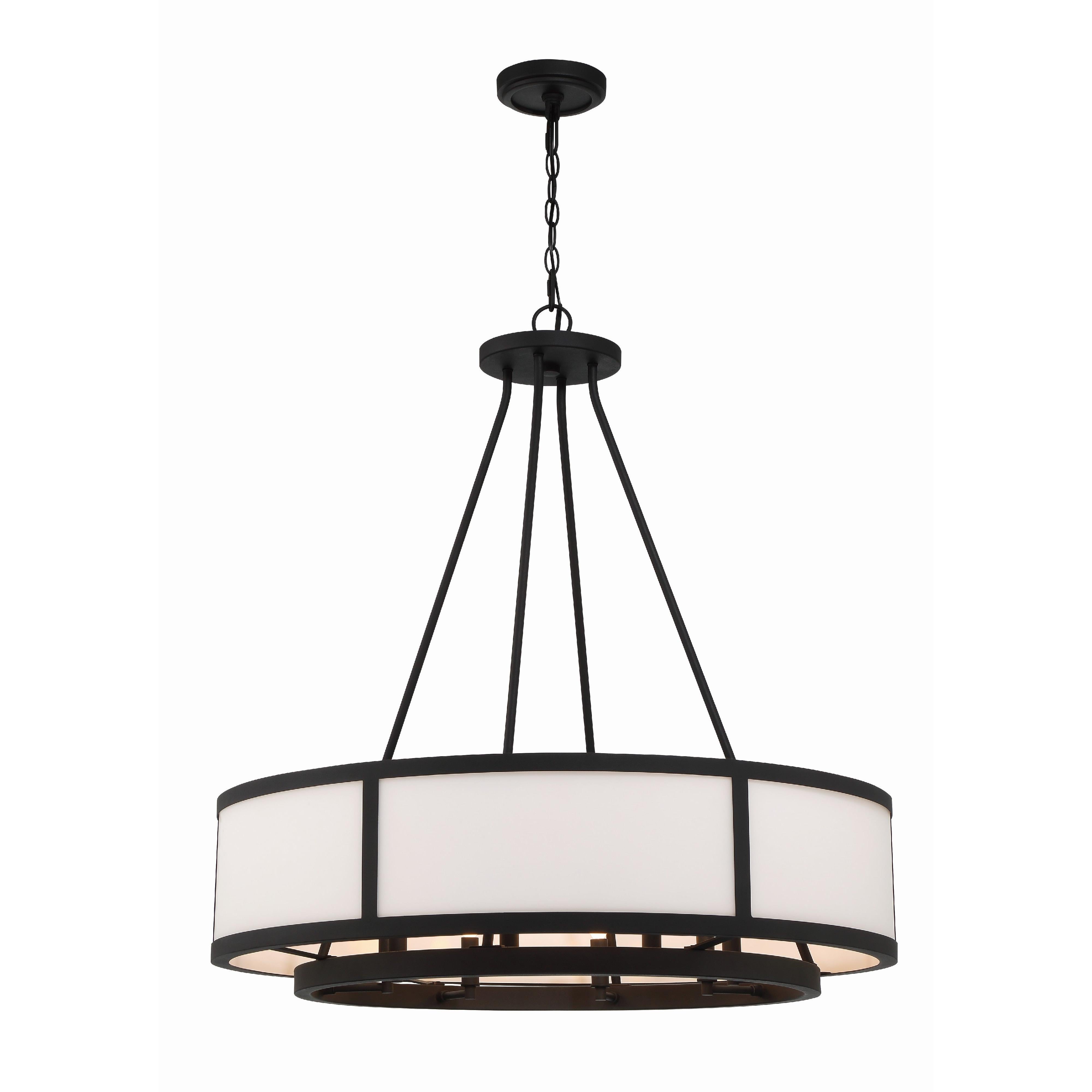 Crystorama Bryant BRY-8008-BF – 32 Inch – 8 Light – Chandelier – Black Forged – Damp Rated