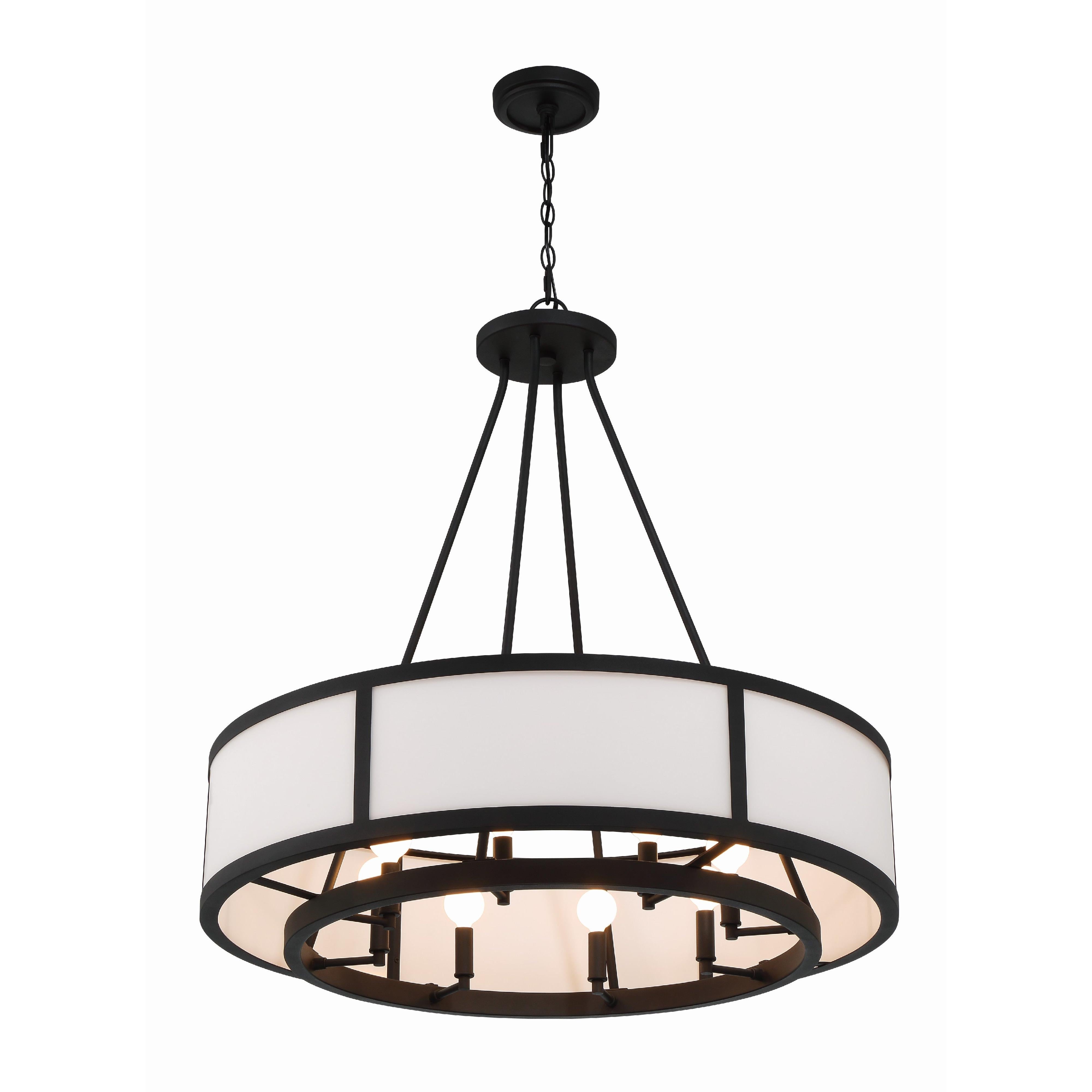 Crystorama Bryant BRY-8008-BF – 32 Inch – 8 Light – Chandelier – Black Forged – Damp Rated