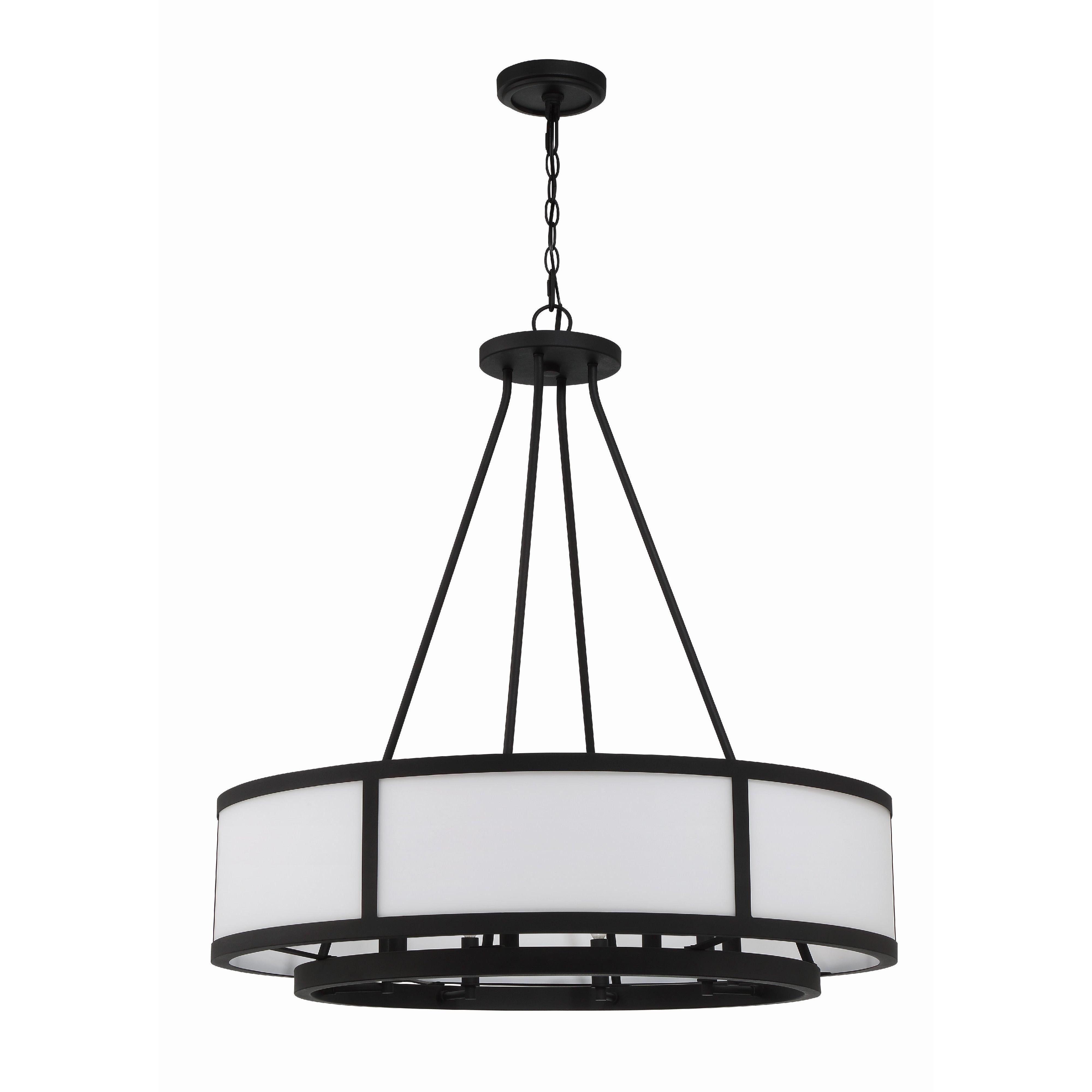 Crystorama Bryant BRY-8008-BF – 32 Inch – 8 Light – Chandelier – Black Forged – Damp Rated