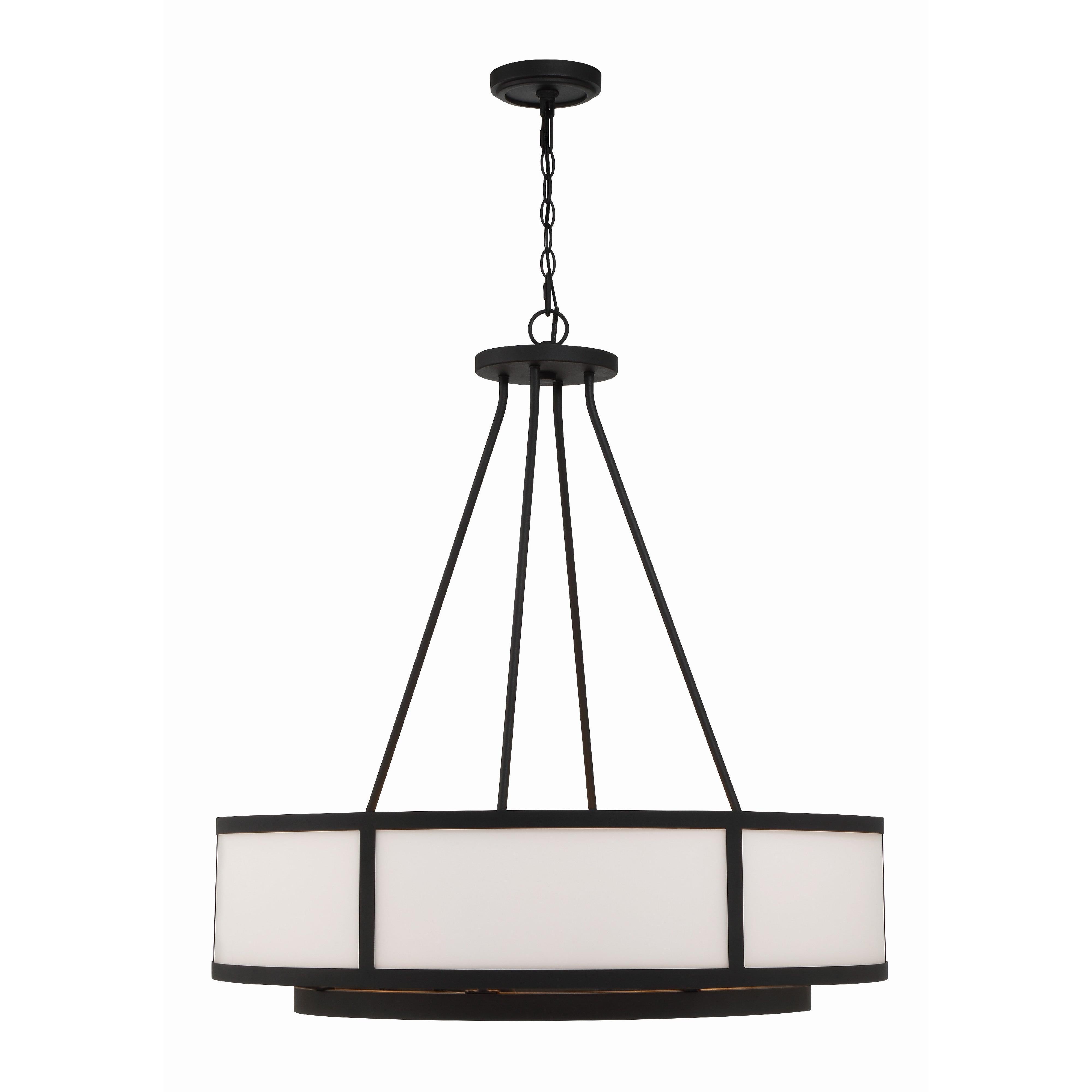 Crystorama Bryant BRY-8008-BF – 32 Inch – 8 Light – Chandelier – Black Forged – Damp Rated