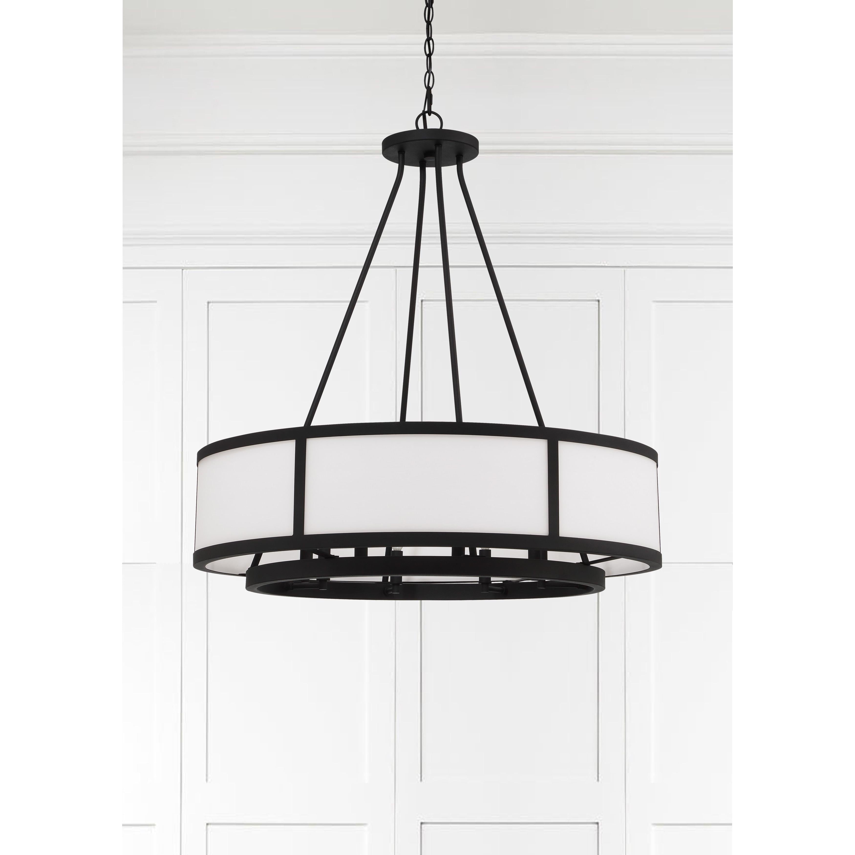 Crystorama Bryant BRY-8008-BF – 32 Inch – 8 Light – Chandelier – Black Forged – Damp Rated