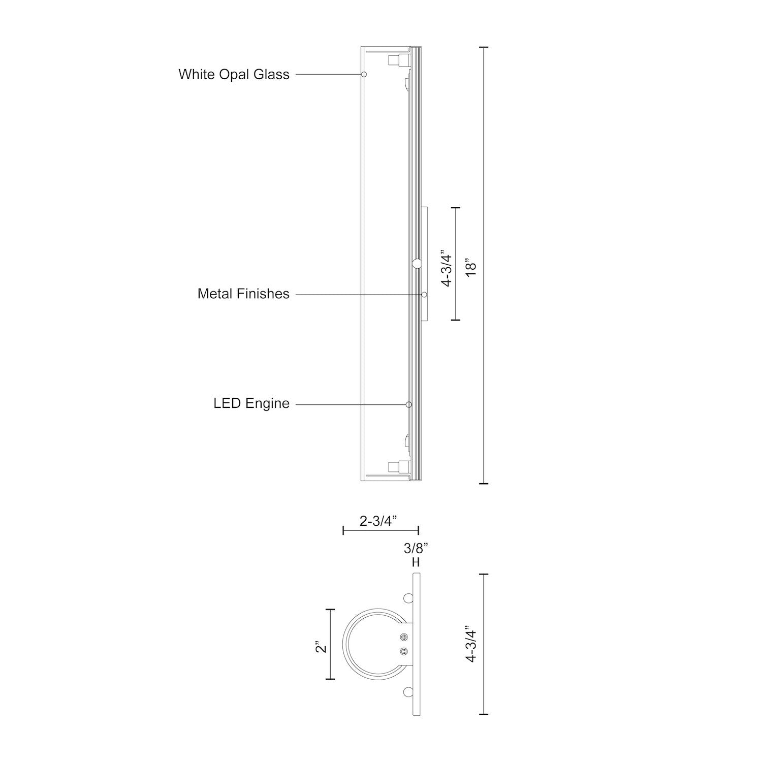 Bute 18-in Chrome LED Wall Sconce