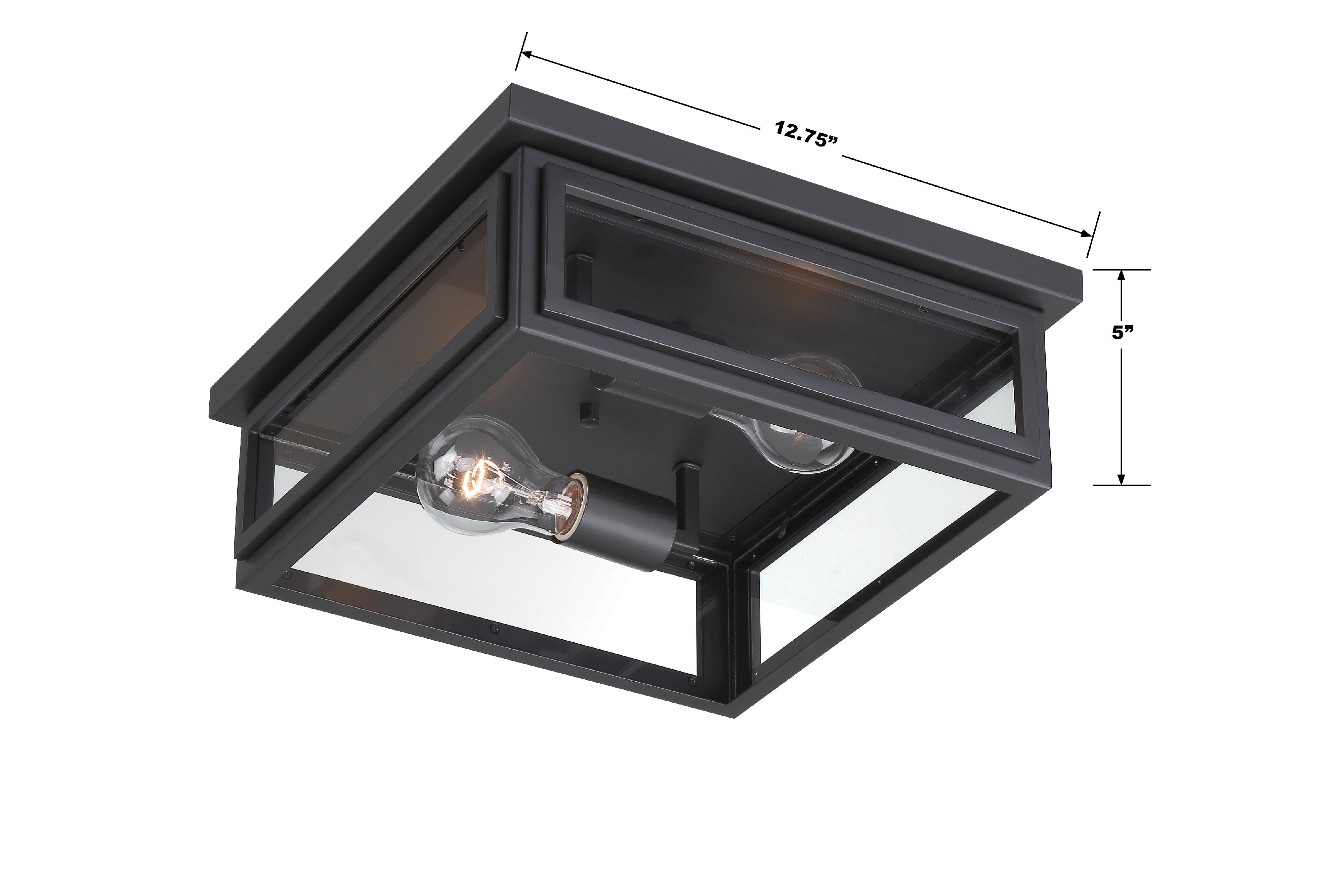 Crystorama Byron BYR-80100-MK – 12.75 Inch – 2 Light – Outdoor – Matte Black – Wet Rated