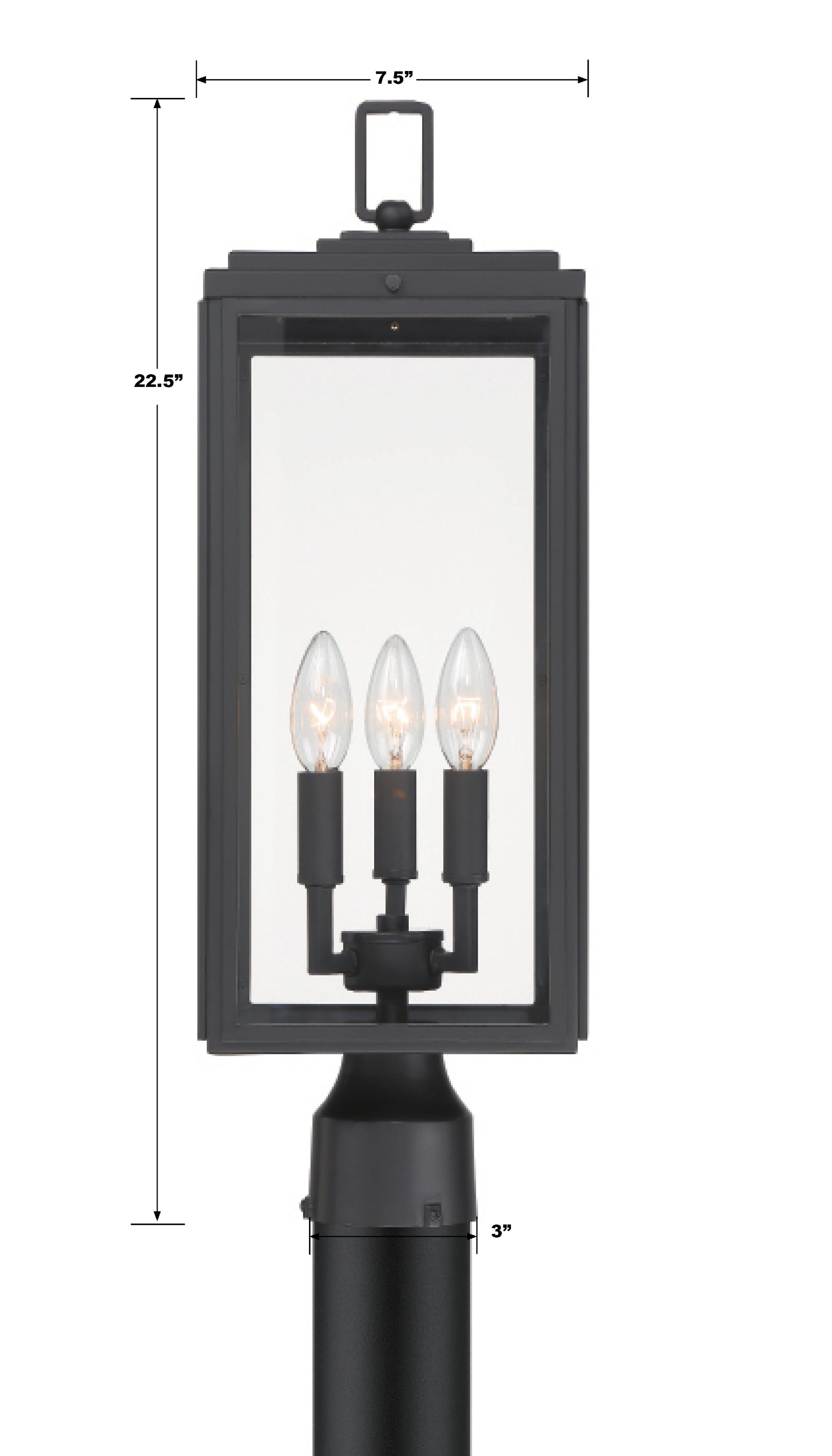 Crystorama Byron BYR-80109-MK – 7.5 Inch – 3 Light – Outdoor – Matte Black – Wet Rated