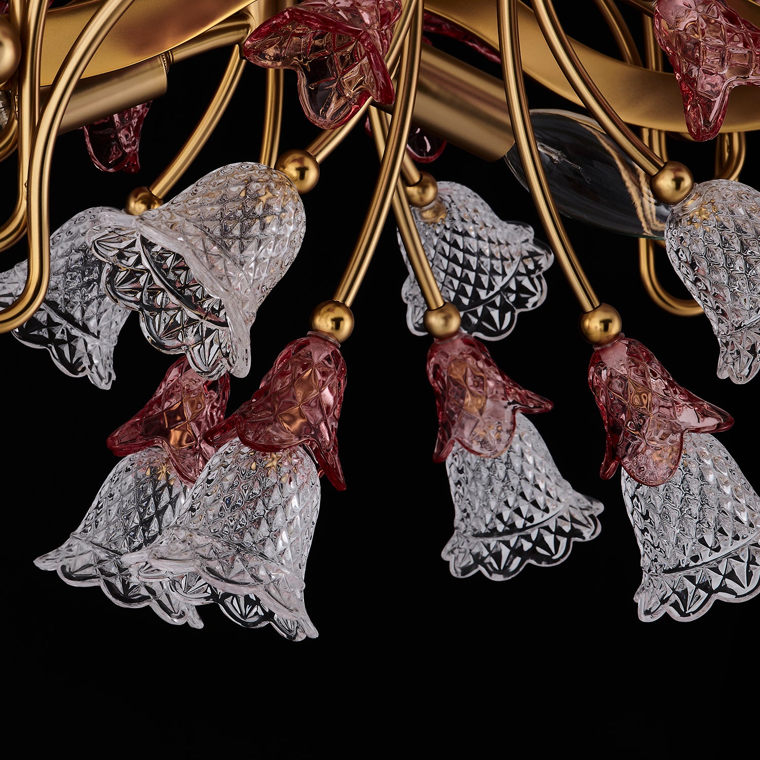 Bella Luxury Crystal Island Candelabra Pendant Light - Antique Brass