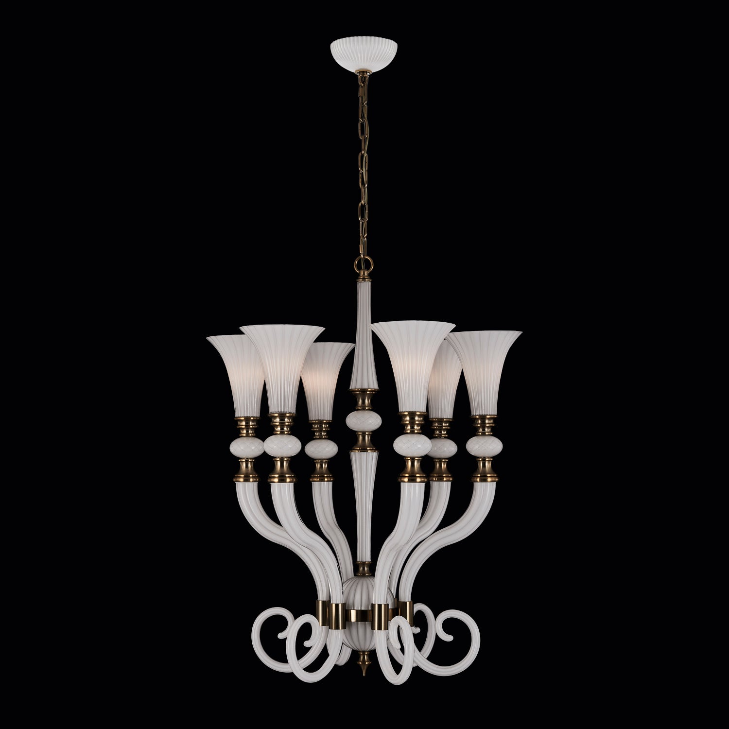 Bianca 28 inch Luxury Crystal Chandelier - Winter White - 043670-044-WHITE