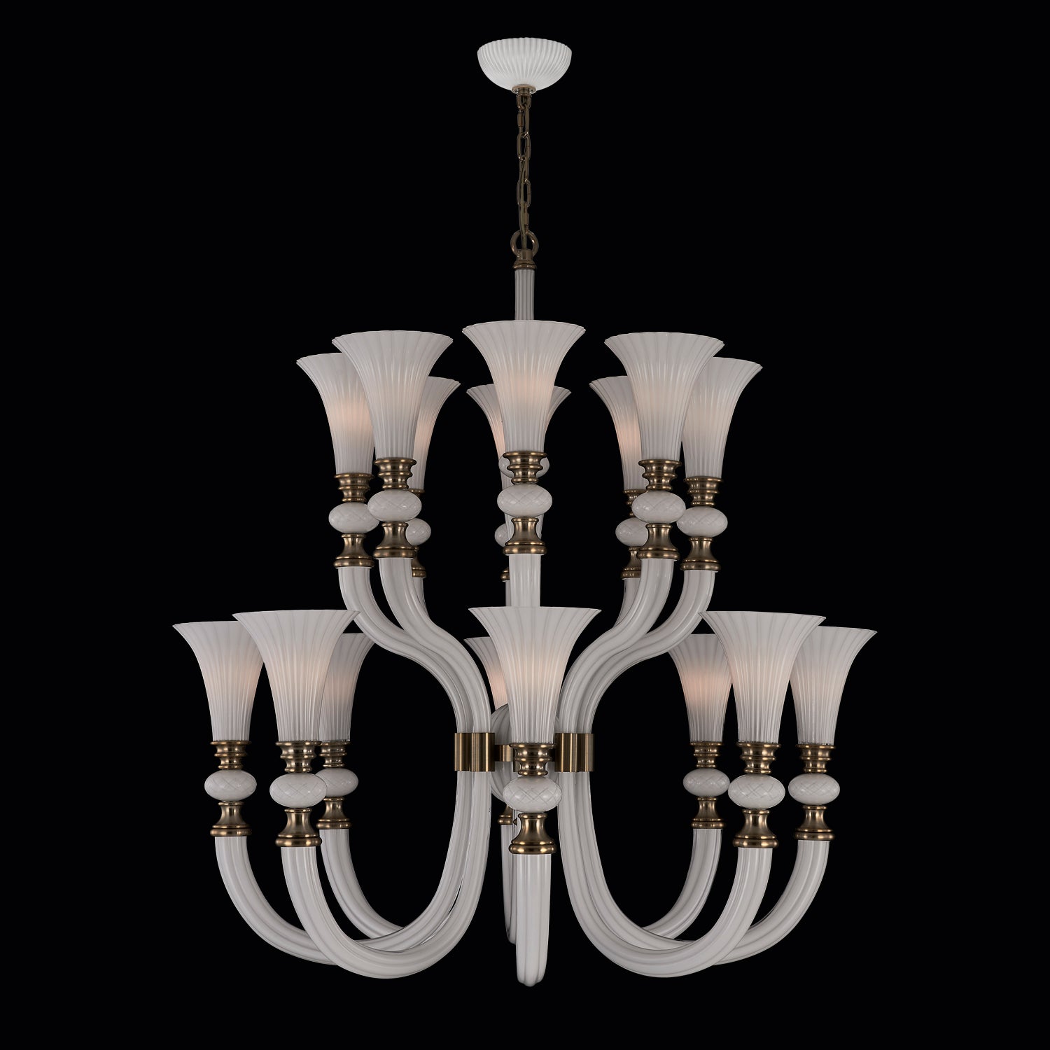Bianca Luxury Crystal Chandelier - Winter Brass - 043672-044-WHITE