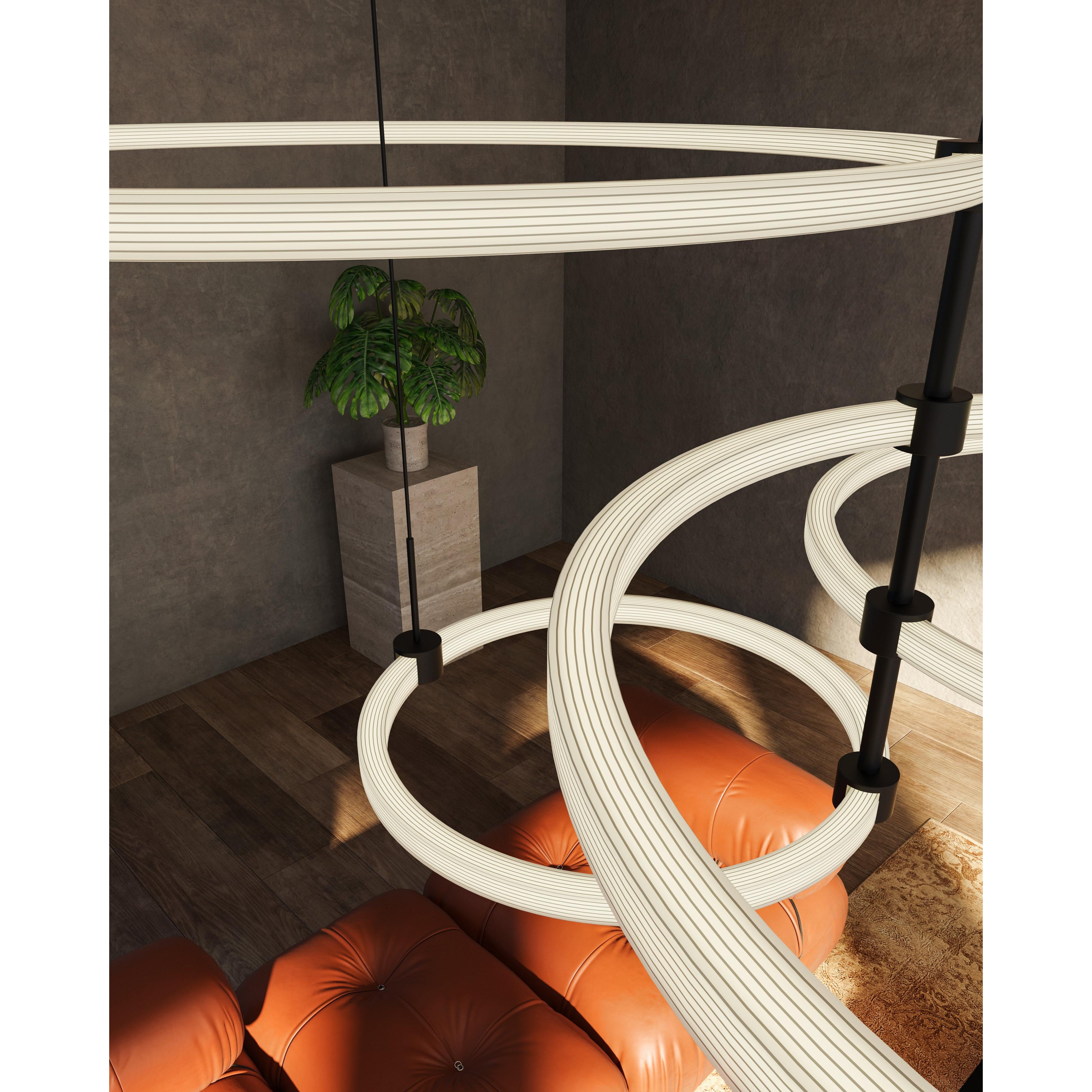 Bruni 55-in Black LED Chandeliers