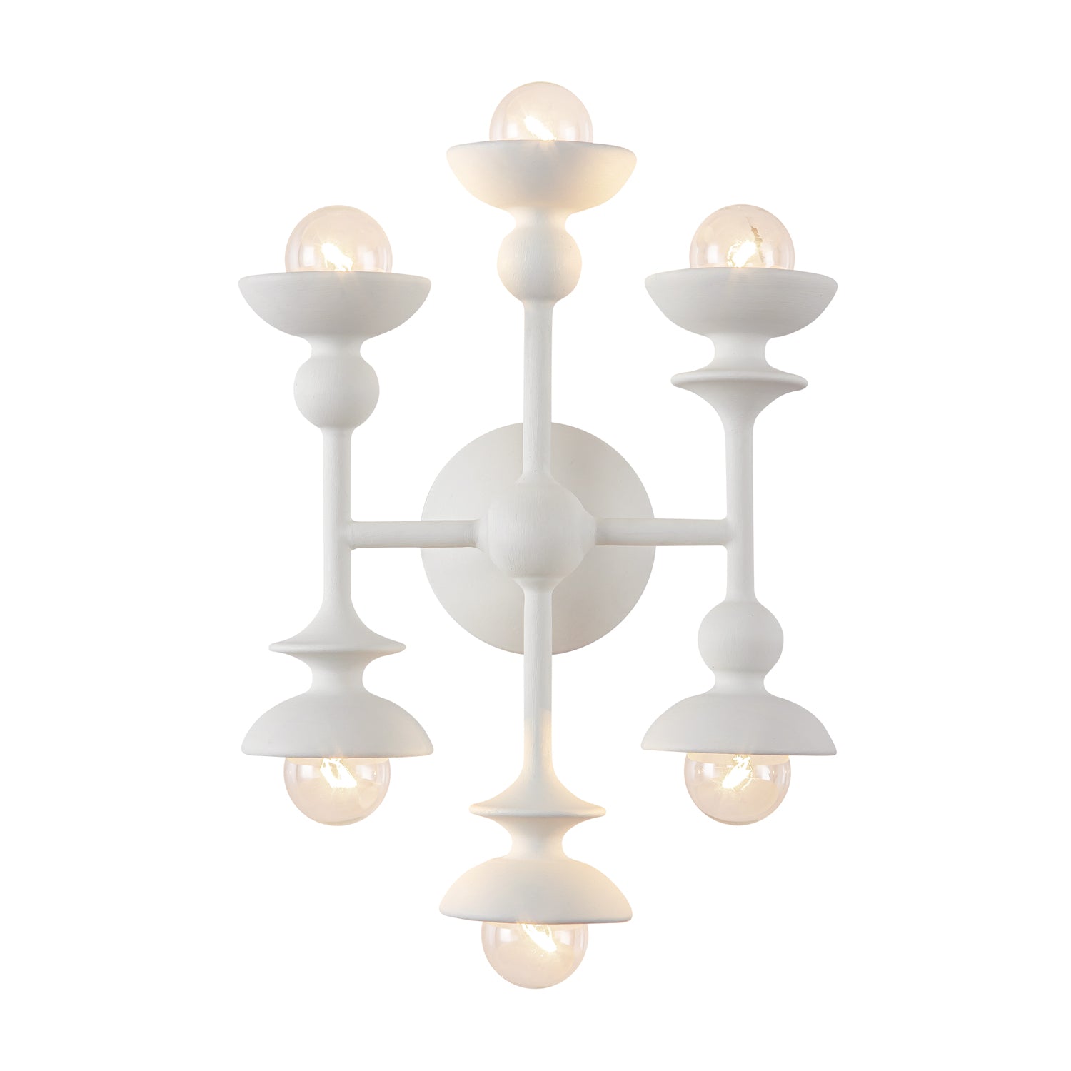 Cadence 11-in Antique White 6 Lights Wall/Vanity