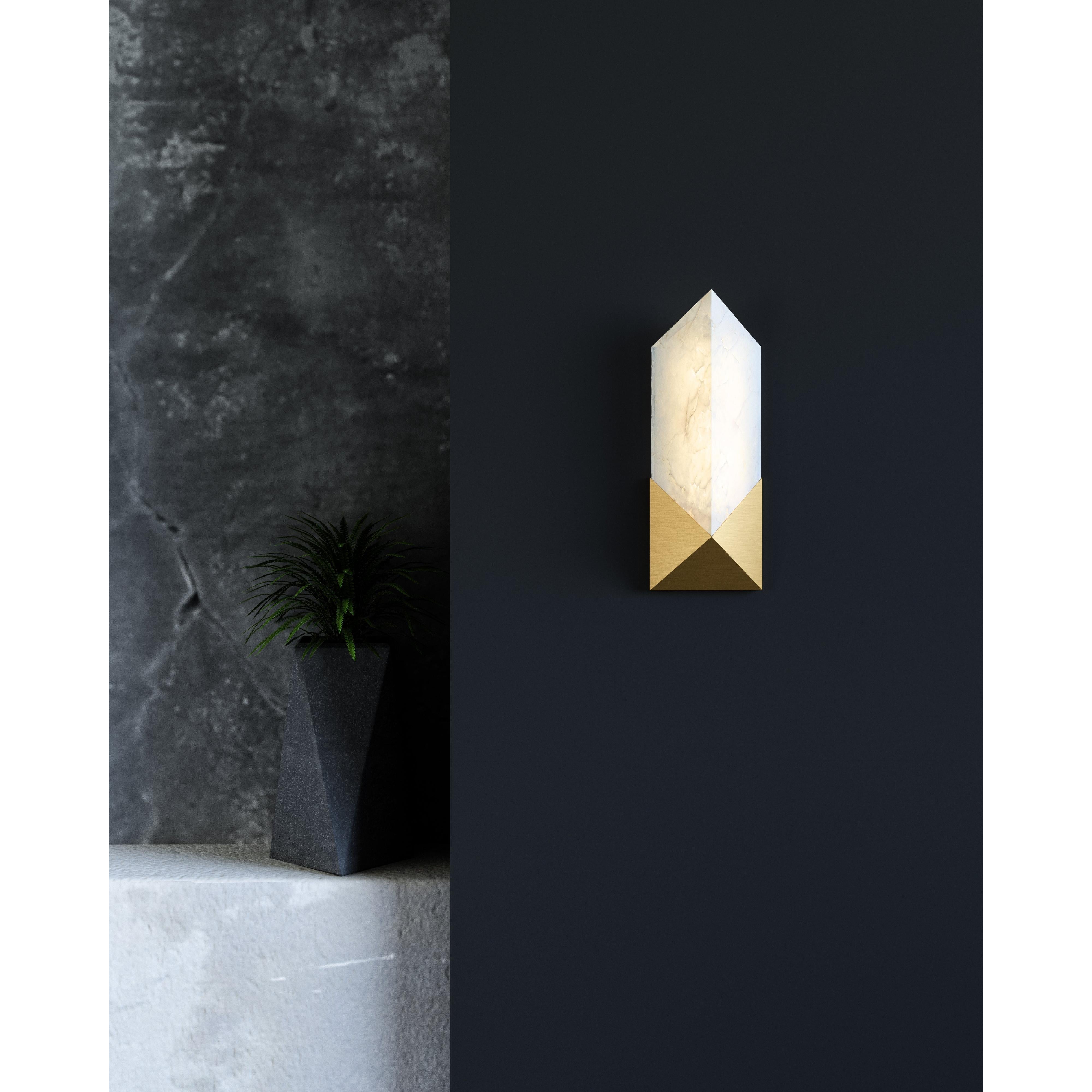 Caesar 12-in Vintage Brass/Alabaster LED Wall/Vanity