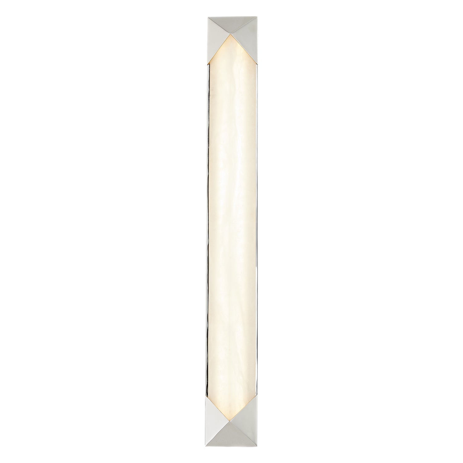 Caesar 25-in Polished Nickel/Alabaster LED Wall/Vanity
