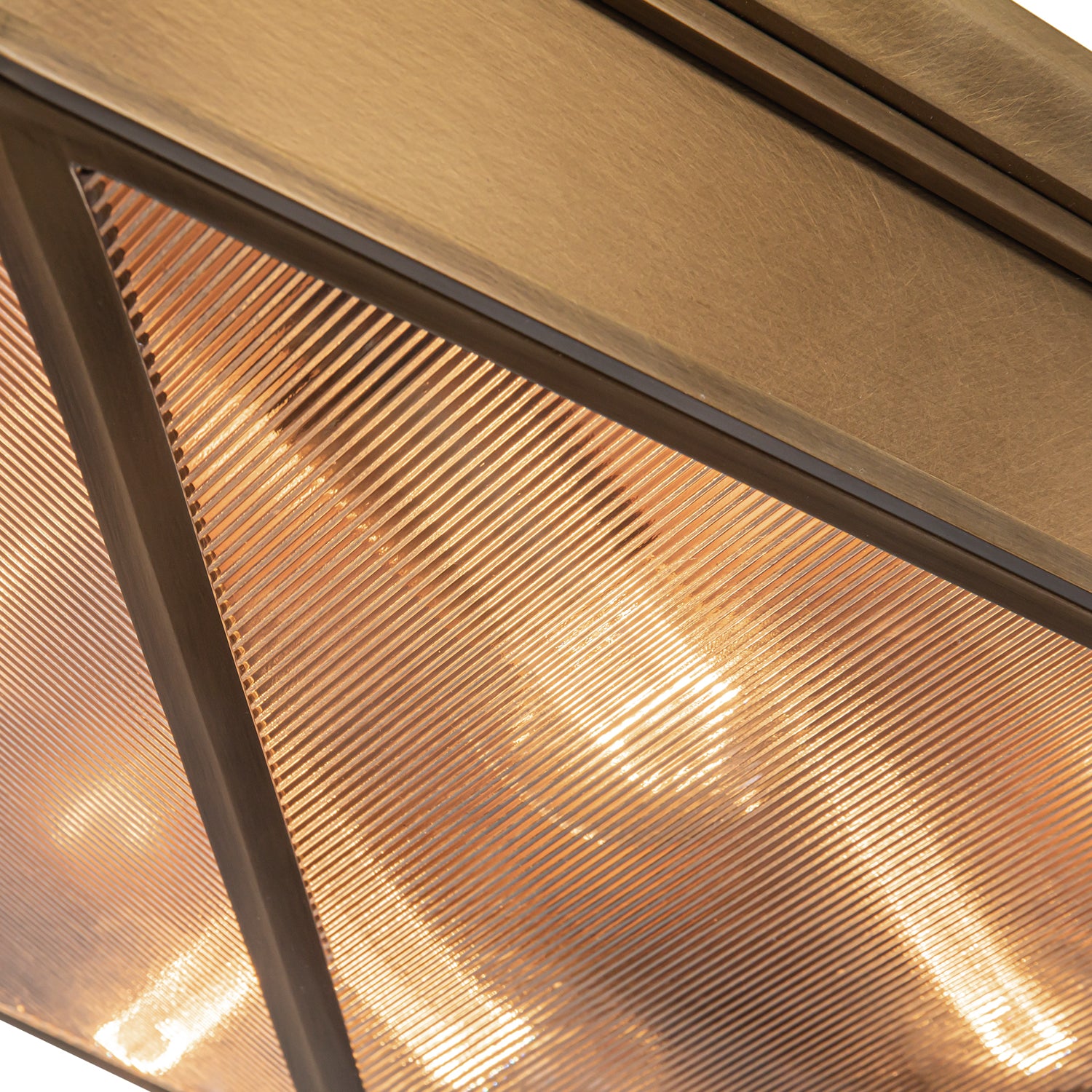 Cairo 19-in Ribbed Glass/Vintage Brass 4 Lights Flush Mount