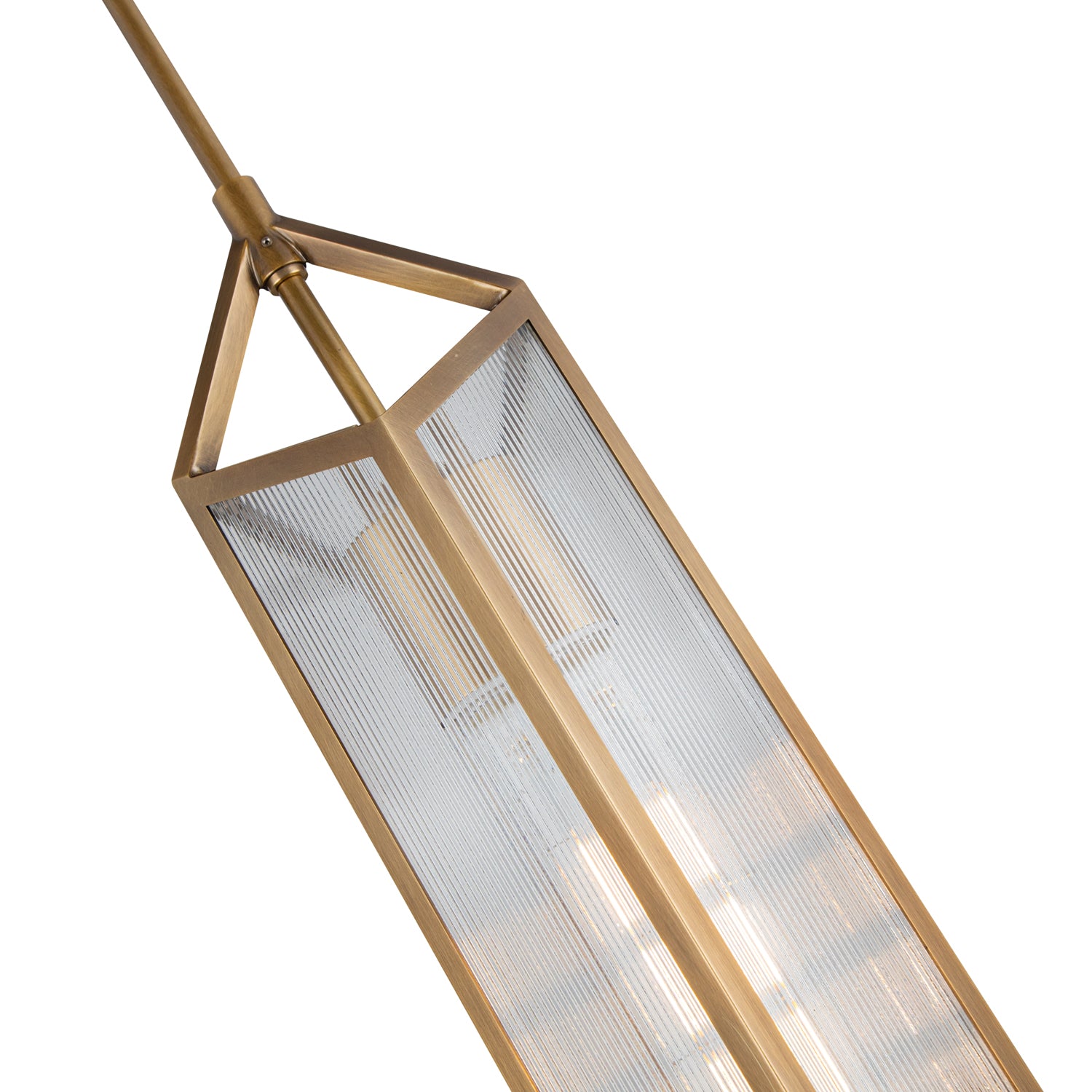 Cairo 19-in Ribbed Glass/Vintage Brass 1 Light Pendant