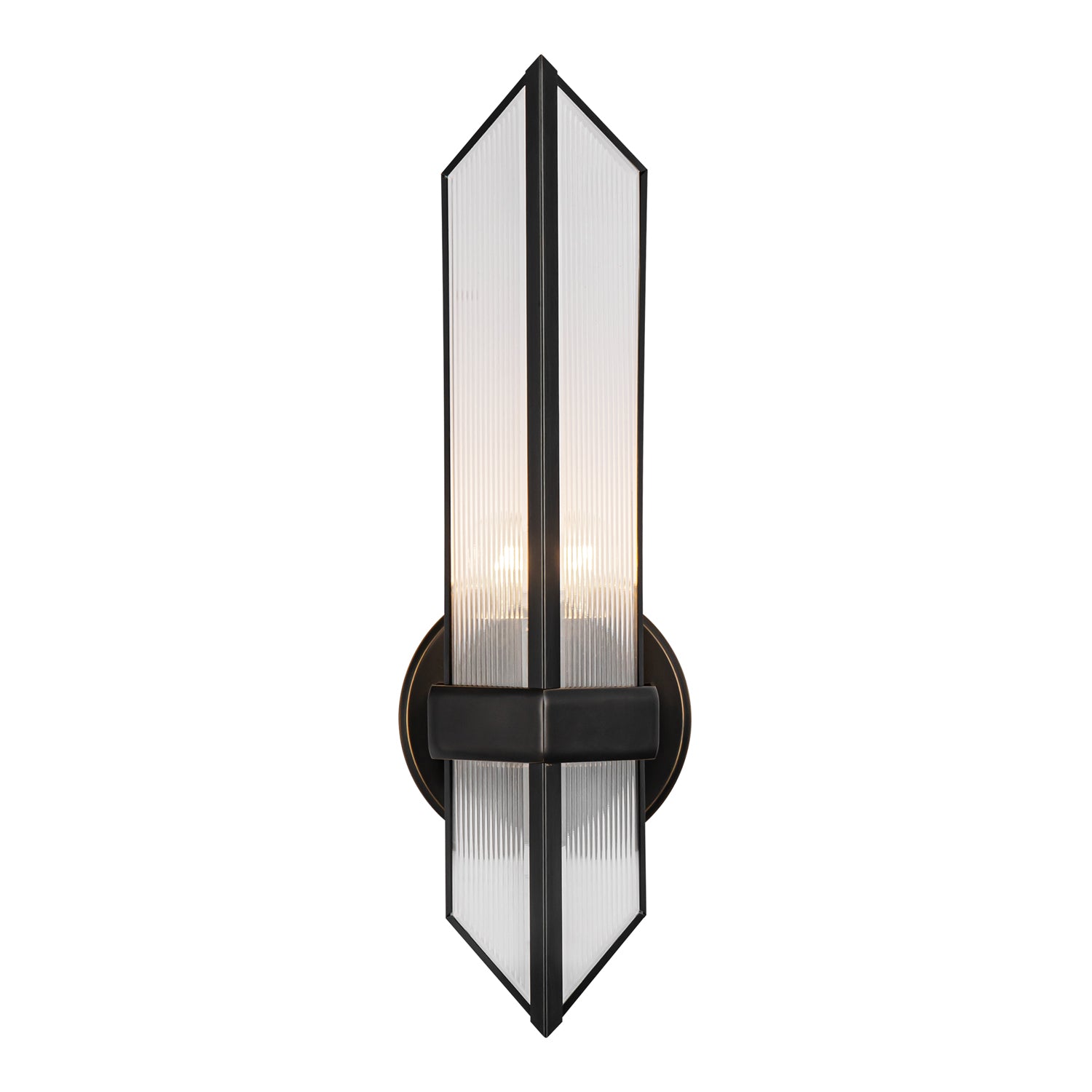 Cairo 4-in Ribbed Glass/Urban Bronze 1 Light Wall/Vanity