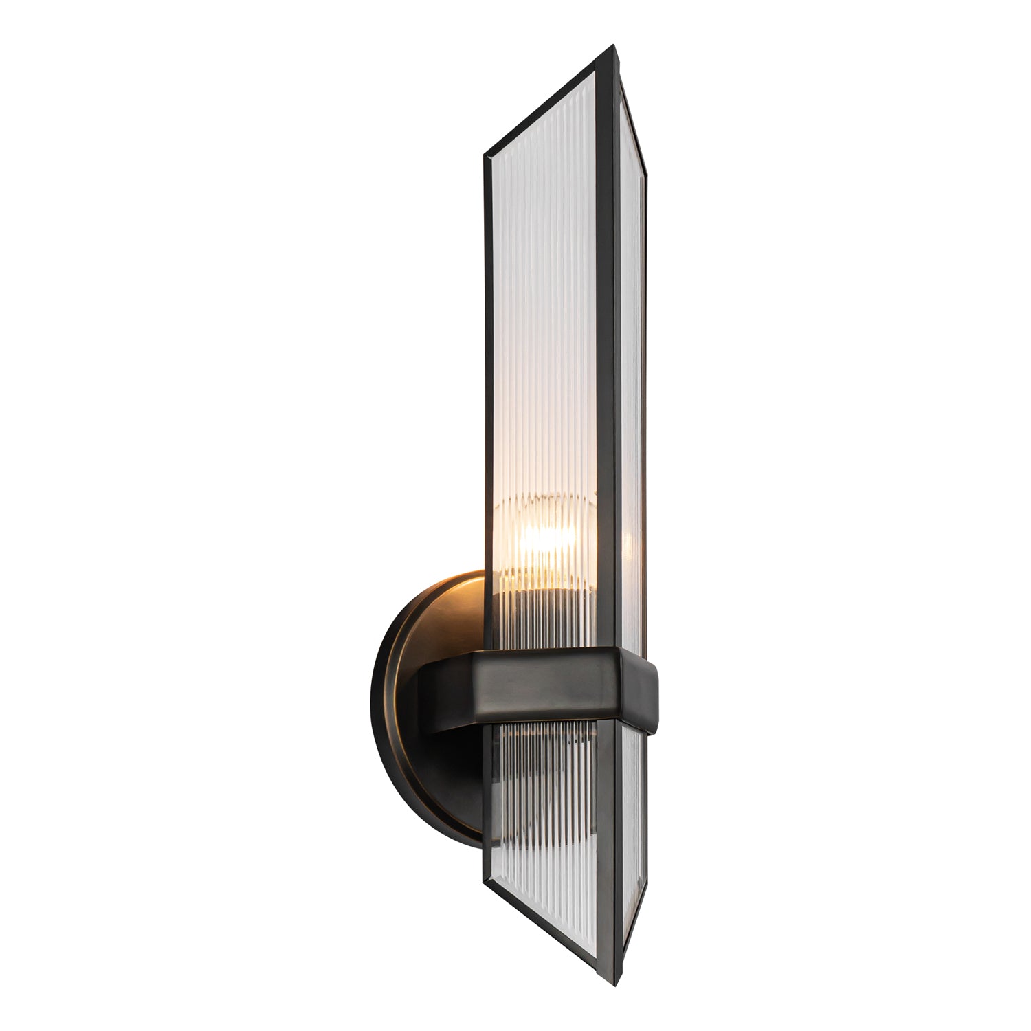 Cairo 4-in Ribbed Glass/Urban Bronze 1 Light Wall/Vanity