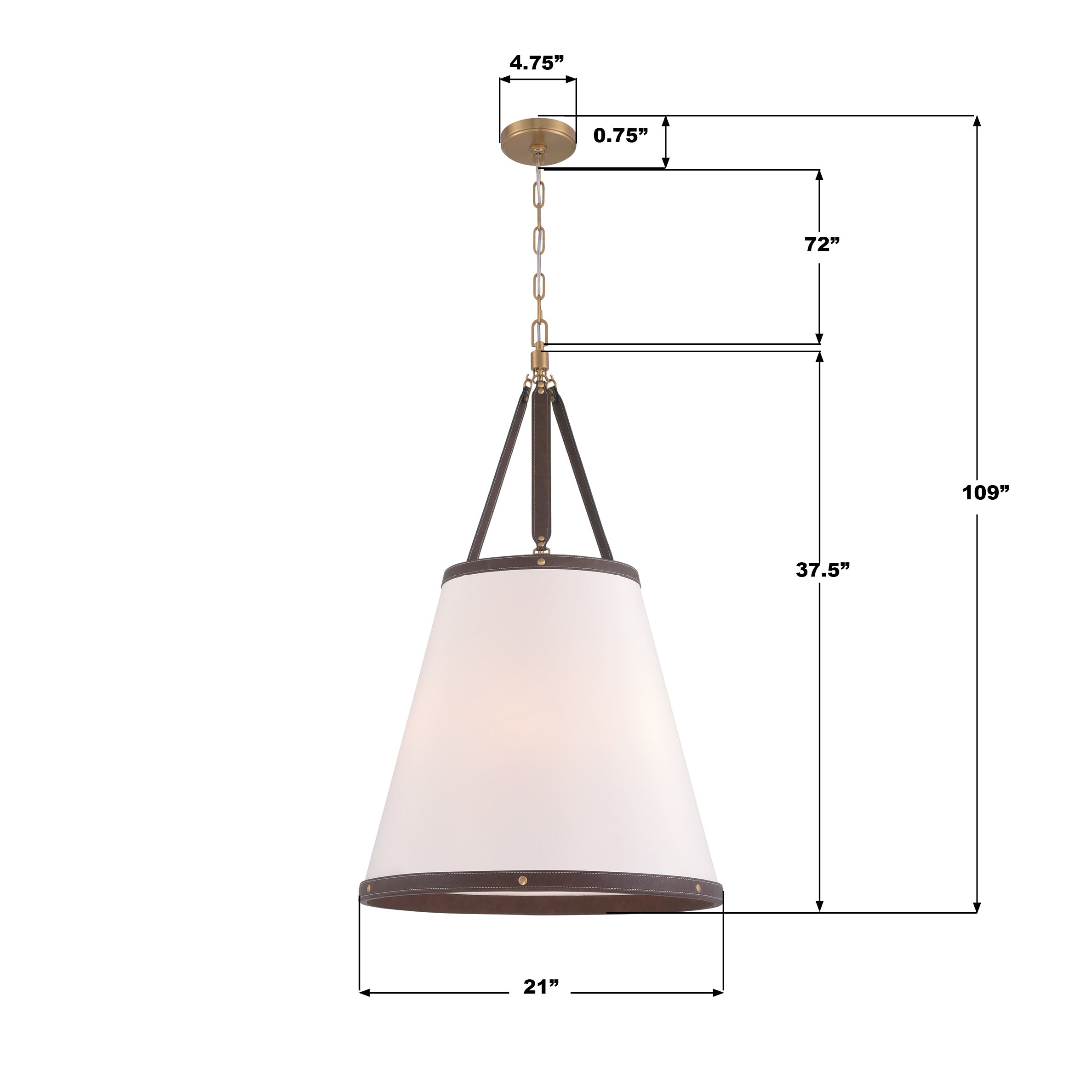 Crystorama Callahan CAL-2406-LG – 21 Inch – 6 Light – Pendant Light – Luxe Gold – Dry Rated