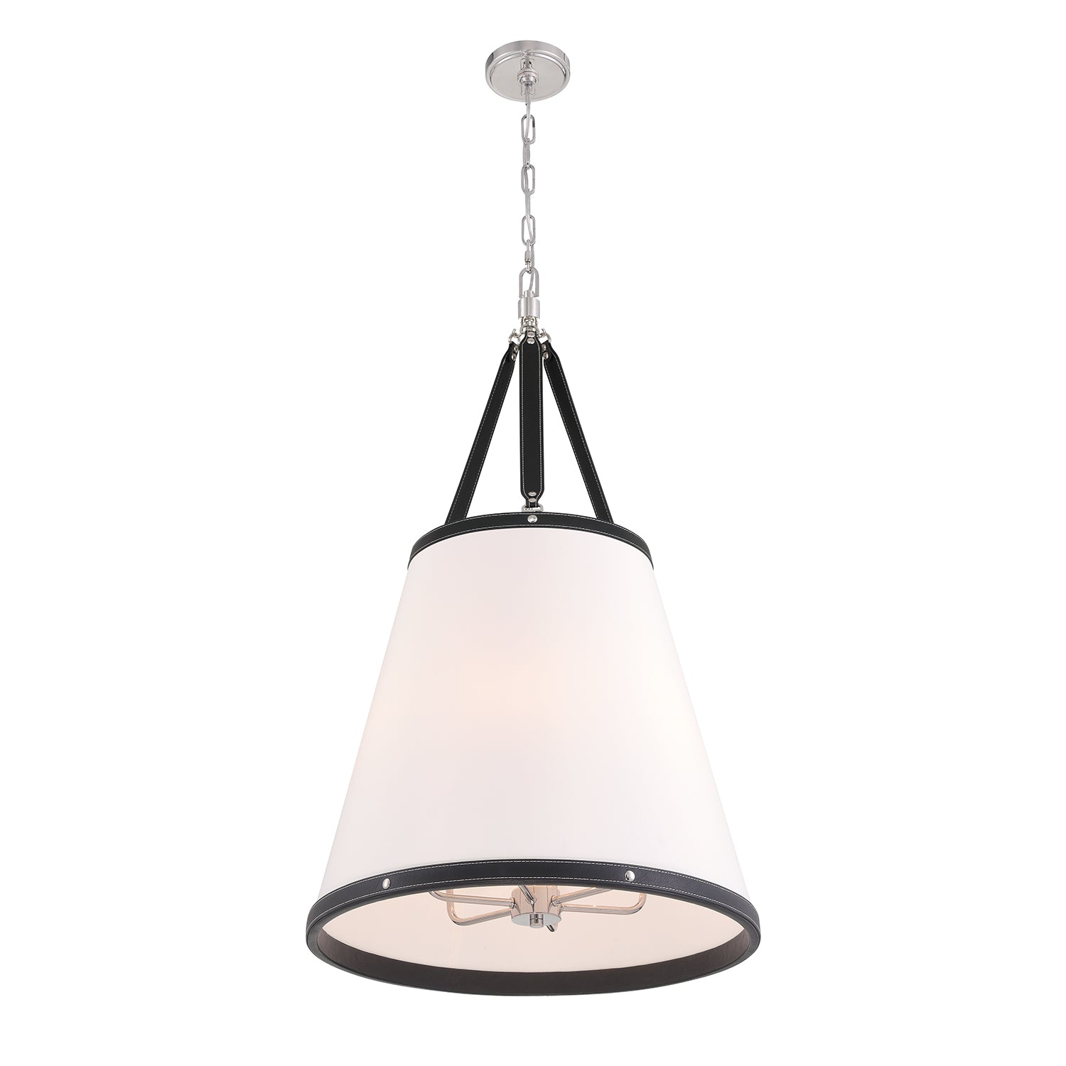 Crystorama Callahan CAL-2406-PN – 21 Inch – 6 Light – Pendant Light – Polished Nickel – Dry Rated