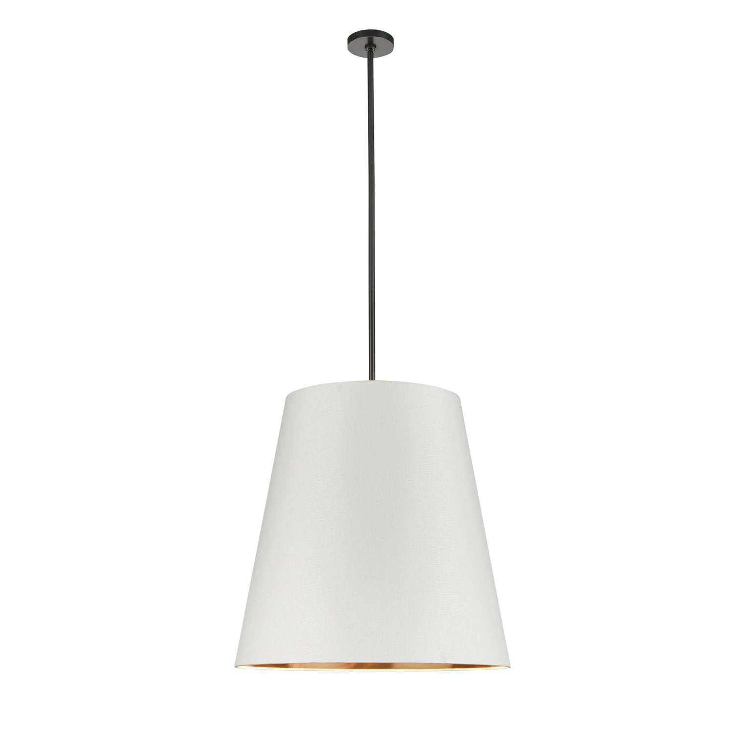 Calor 25-in Urban Bronze/White Linen With Gold Parchment 3 Lights Pendant