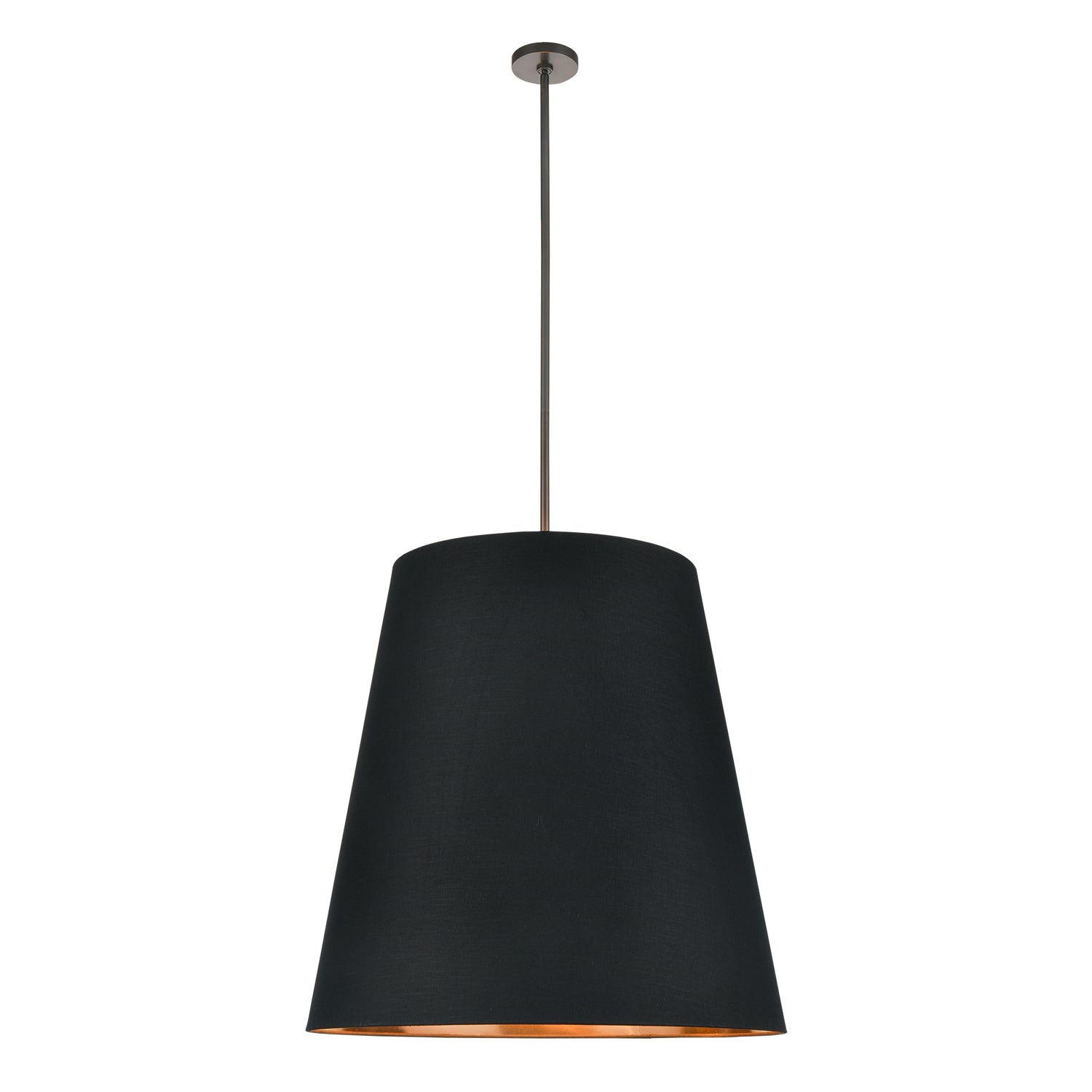 Calor 30-in Black Linen With Gold Parchment/Urban Bronze 3 Lights Pendant