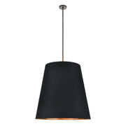Calor 30-in Black Linen With Gold Parchment/Urban Bronze 3 Lights Pendant