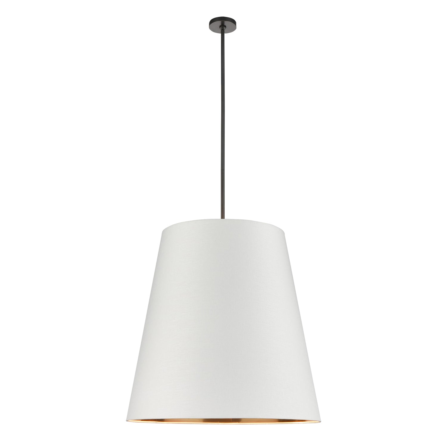 Calor 30-in Urban Bronze/White Linen With Gold Parchment 3 Lights Pendant