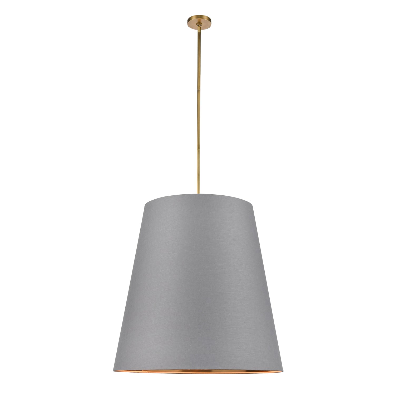 Calor 30-in Gray Linen With Gold Parchment/Vintage Brass 3 Lights Pendant