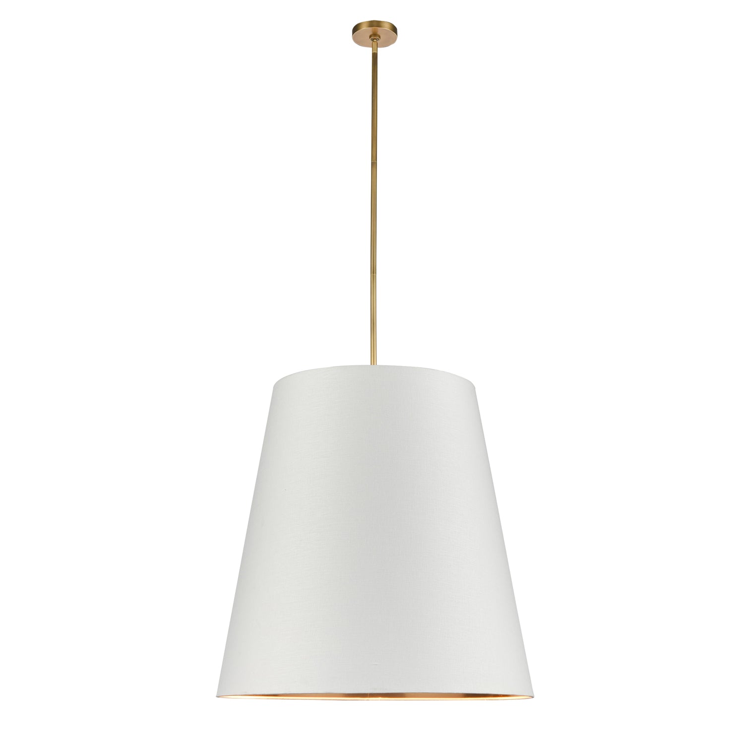 Calor 30-in Vintage Brass/White Linen With Gold Parchment 3 Lights Pendant