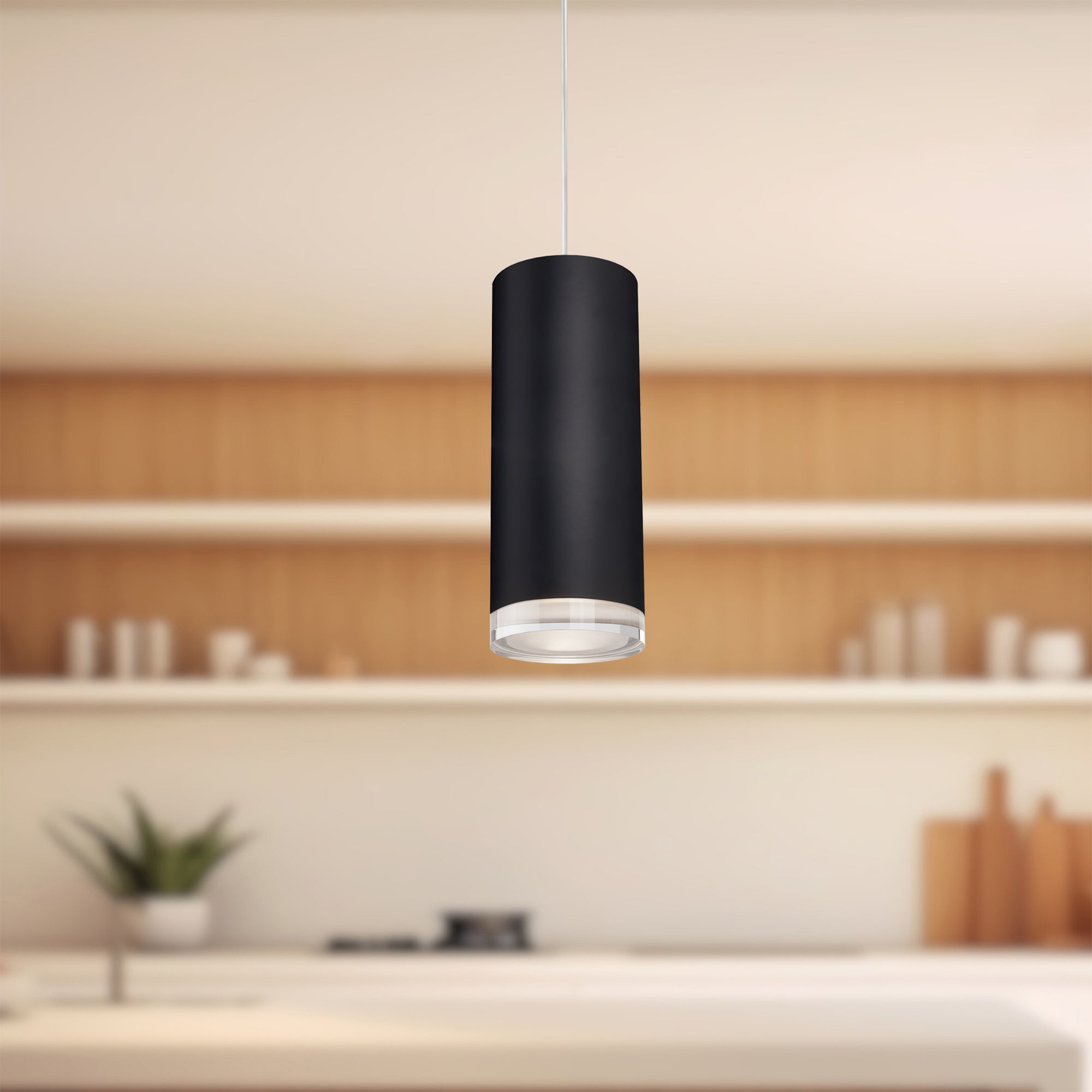 Cameo 10-in Black LED Pendant