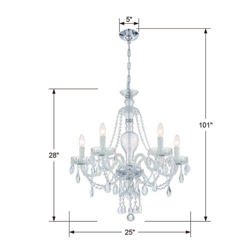 Crystorama CANDACE CAN-A1305-CH-CL-MWP Chandelier Americana - Polished Chrome