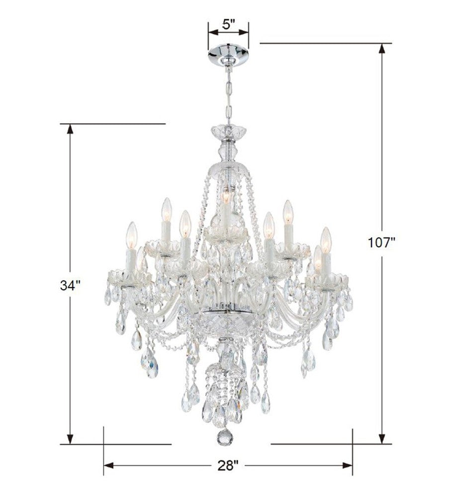 Crystorama CANDACE CAN-A1312-CH-CL-S Chandelier Americana - Polished Chrome