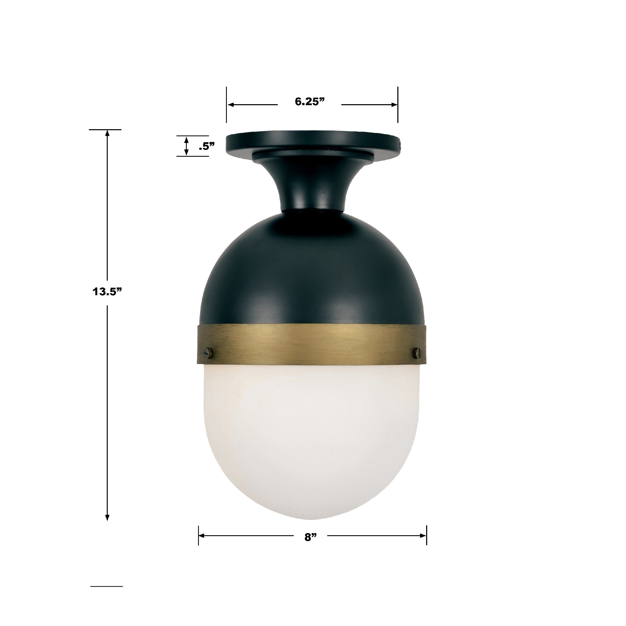 Crystorama Capsule CAP-8500-MK-TG – 8 Inch – 1 Light – Outdoor – Matte Black + Textured Gold – Wet Rated