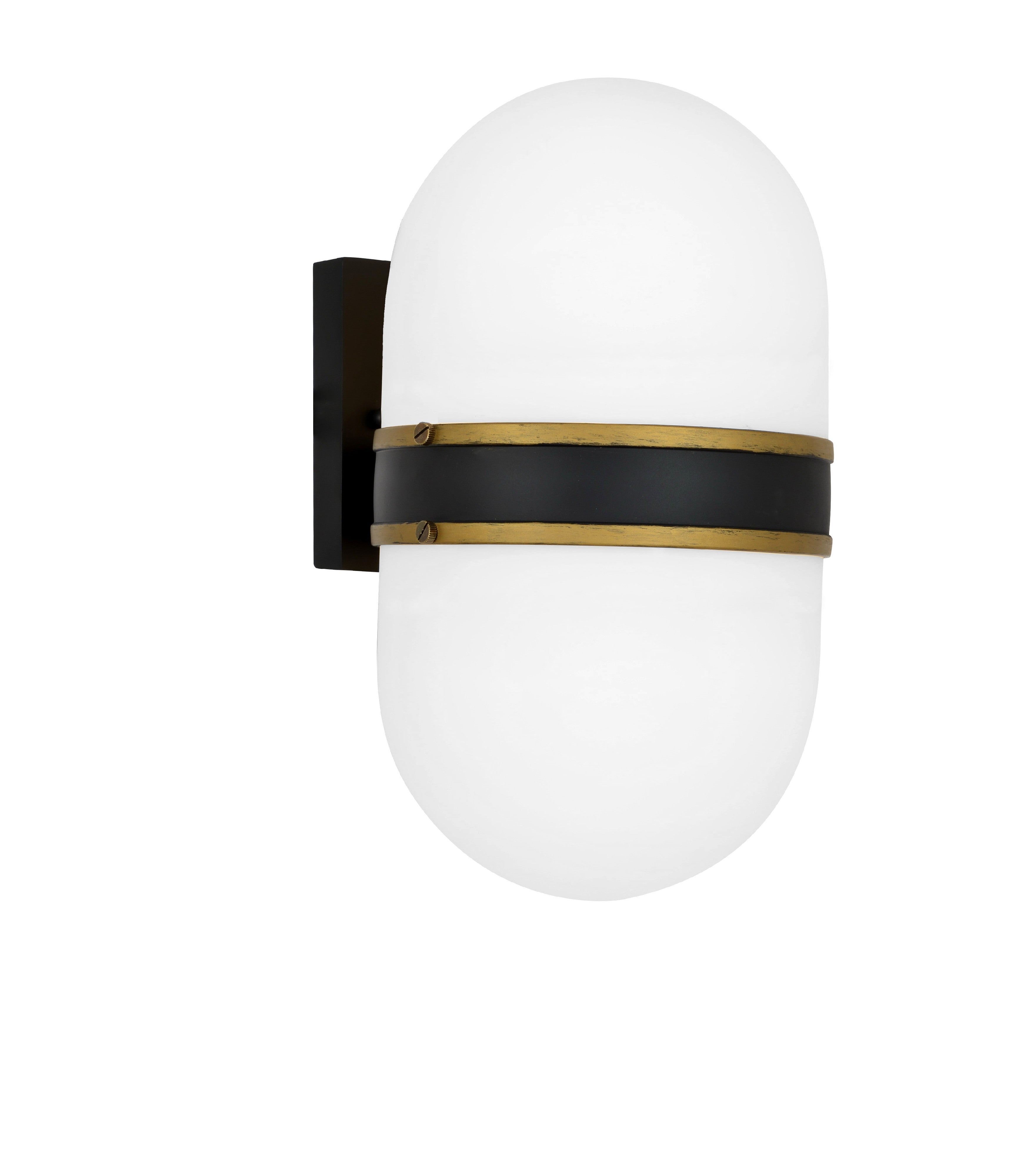 Crystorama Capsule CAP-8504-MK-TG – 8 Inch – 2 Light – Outdoor – Matte Black + Textured Gold – Wet Rated