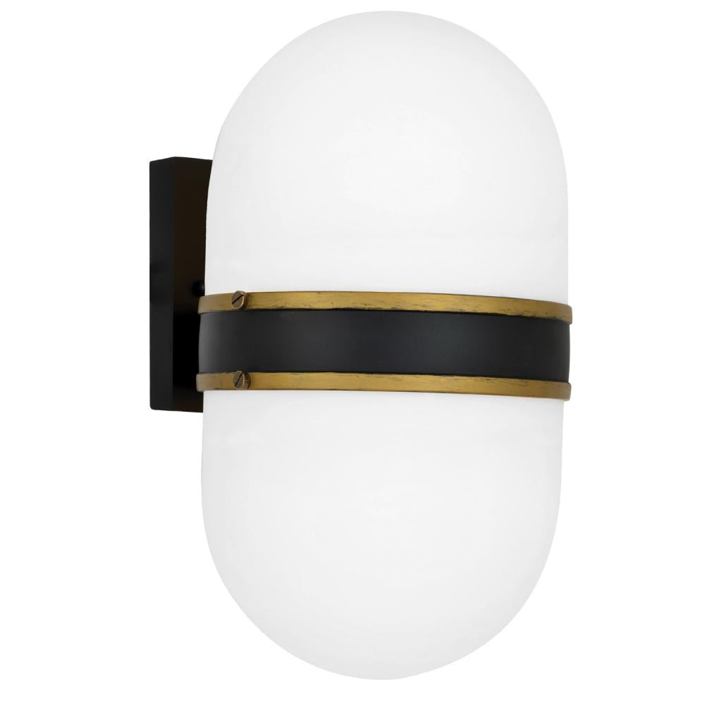 Crystorama CAP-8504-MK-TG Outdoor Sconce, UL Wet Rated, Matte Black + Textured Gold