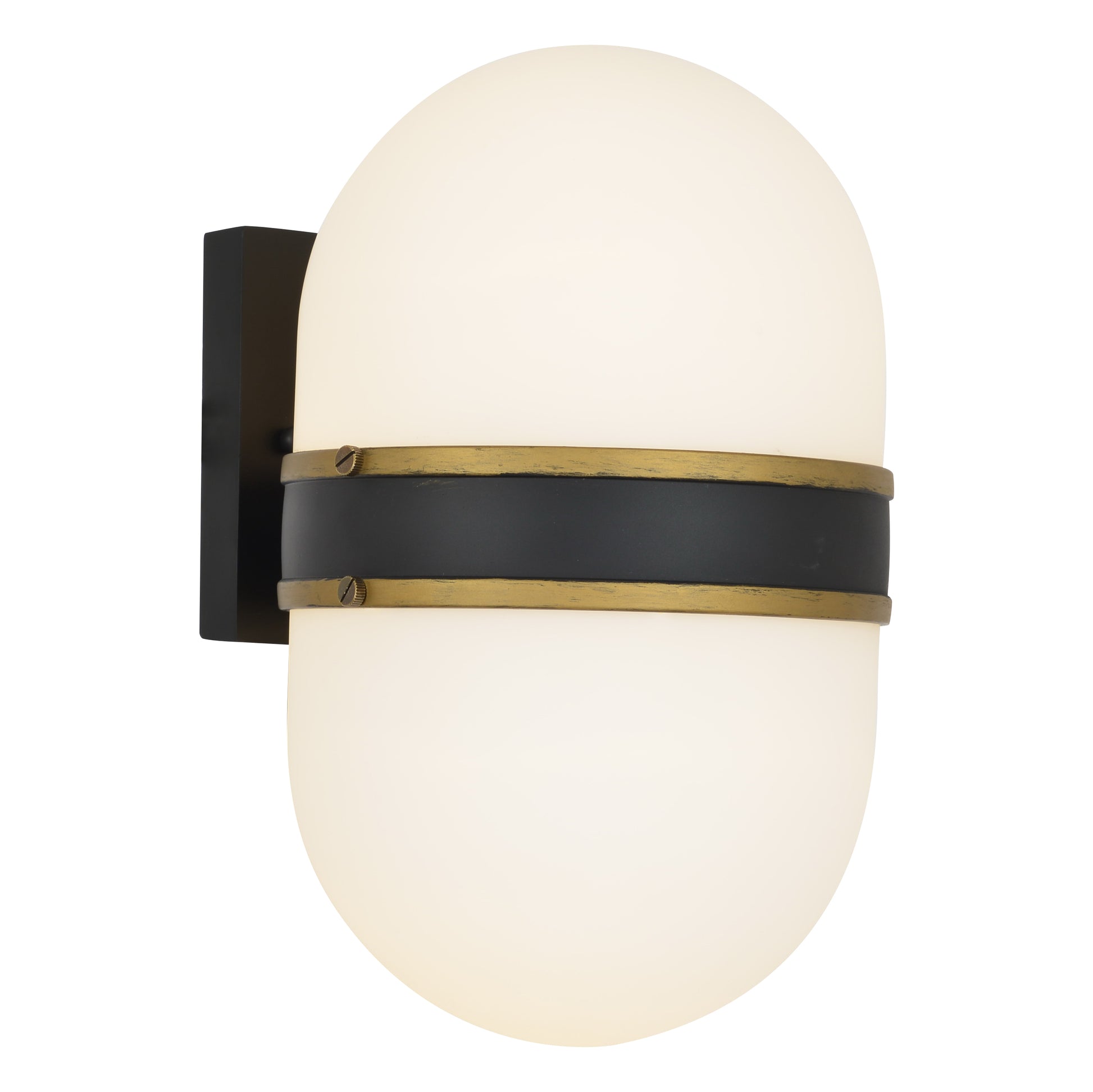 Crystorama Capsule CAP-8504-MK-TG – 8 Inch – 2 Light – Outdoor – Matte Black + Textured Gold – Wet Rated