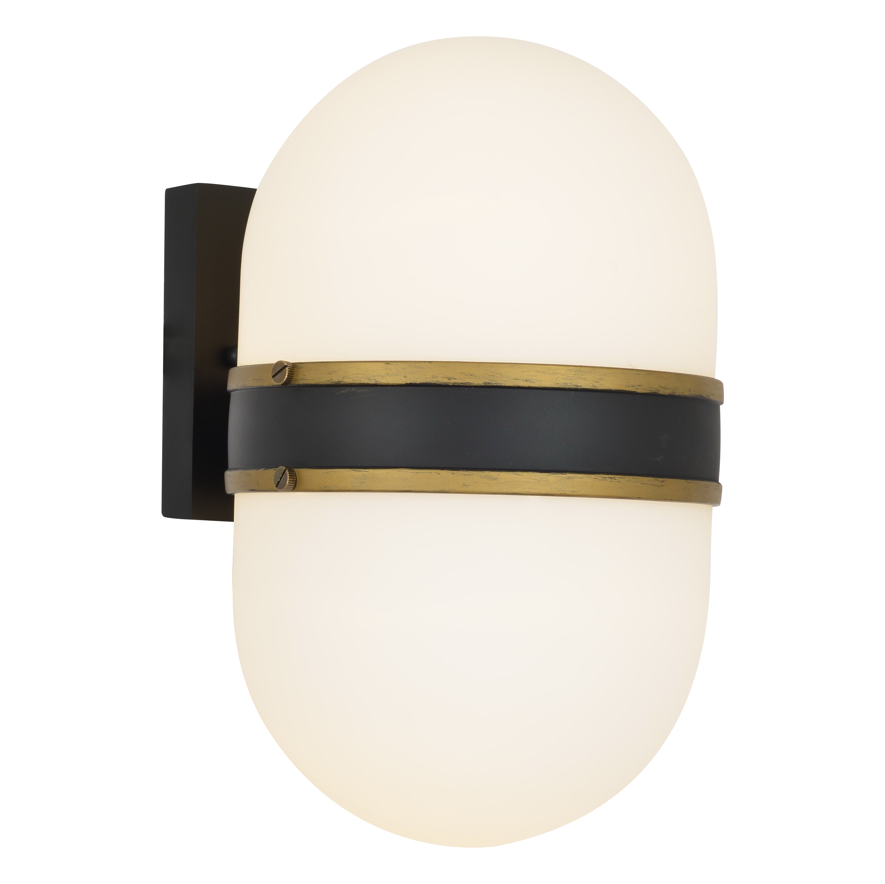 Crystorama Capsule CAP-8504-MK-TG – 8 Inch – 2 Light – Outdoor – Matte Black + Textured Gold – Wet Rated