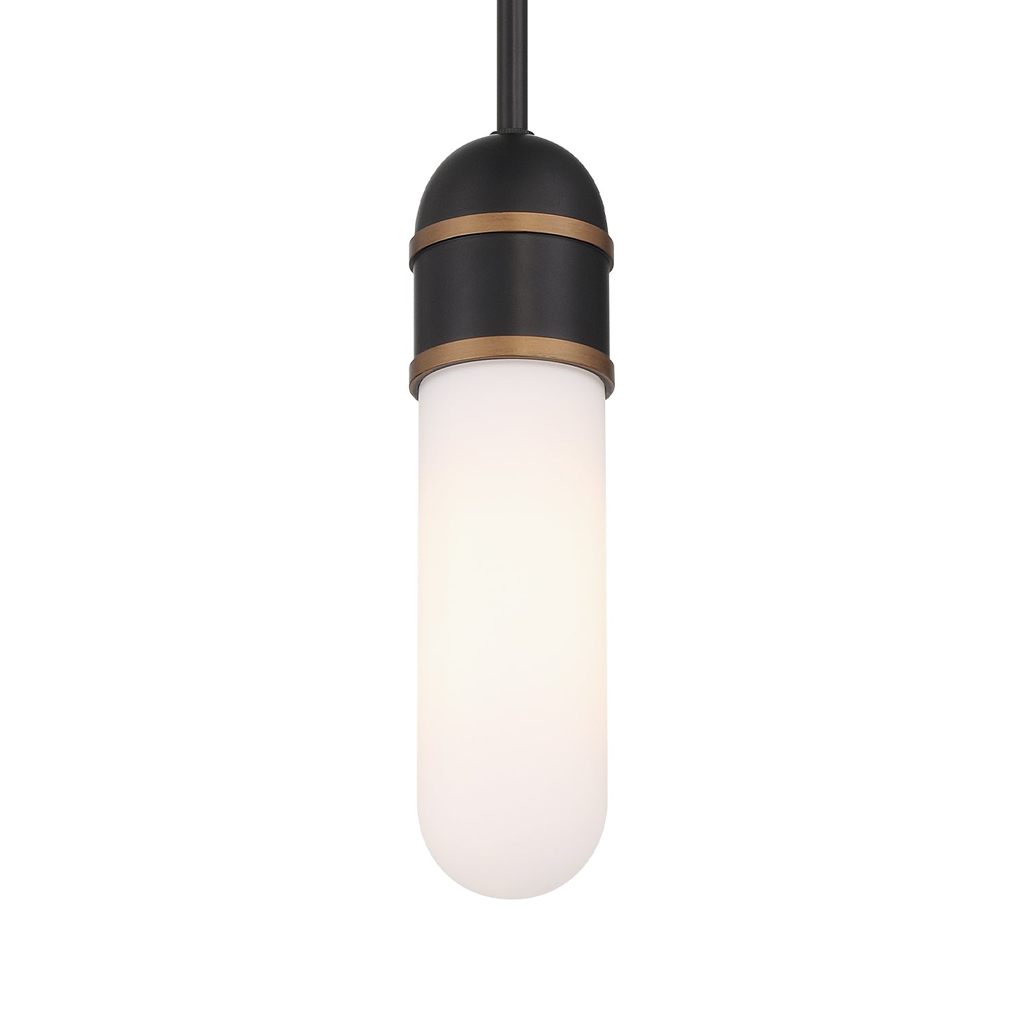 Crystorama Capsule CAP-8511-MK-TG – 3.25 Inch – 1 Light – Pendant Light – Matte Black + Textured Gold – Damp Rated