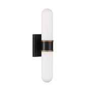 Crystorama Capsule CAP-8512-MK-TG – 18.5 Inch – 2 Light – Sconce – Matte Black + Textured Gold – Damp Rated