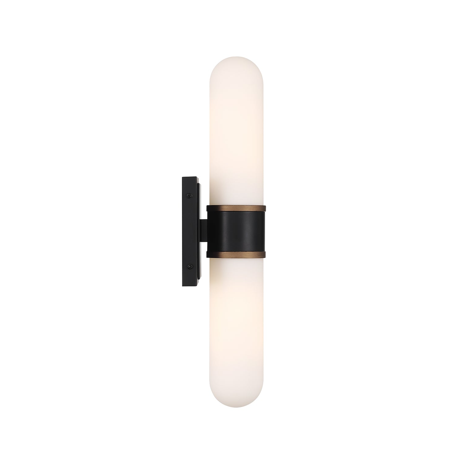 Crystorama Capsule CAP-8512-MK-TG – 18.5 Inch – 2 Light – Sconce – Matte Black + Textured Gold – Damp Rated